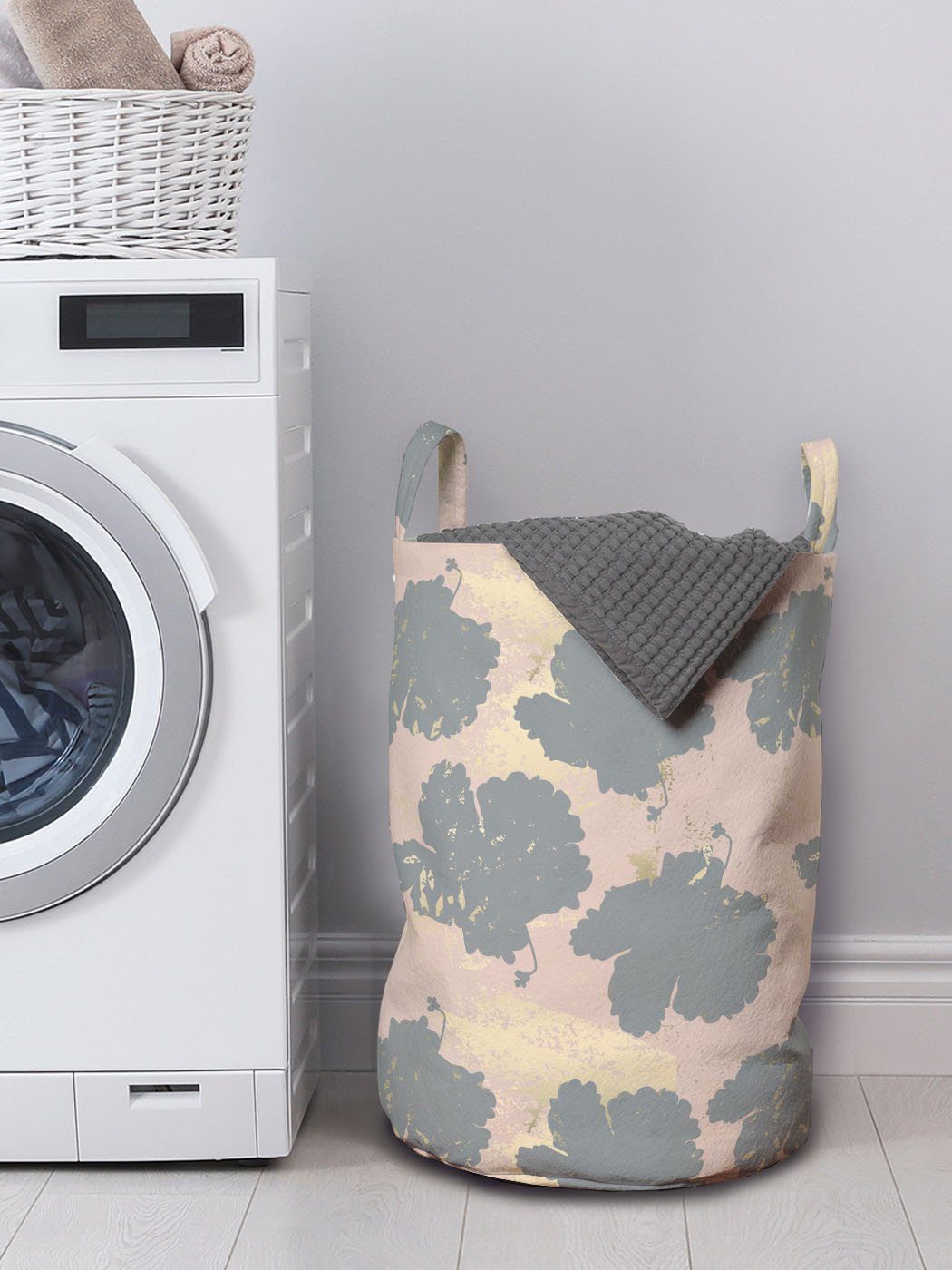 Abakuhaus Wäschesäckchen Wäschekorb mit Griffen Grunge für Leaves Kordelzugverschluss Abstrakt Waschsalons, Marble Kunst