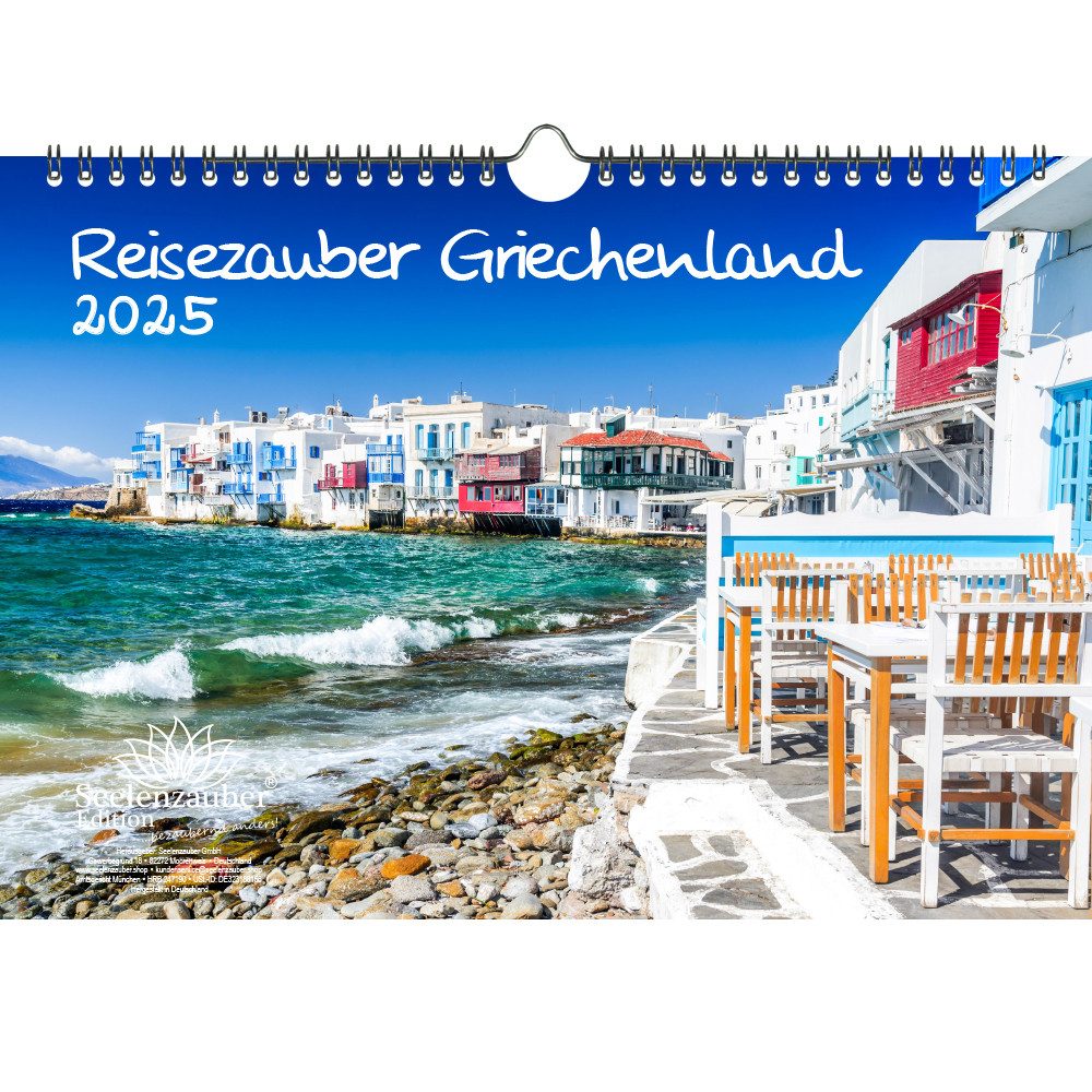 Seelenzauber Wandkalender Reisezauber Griechen DIN A4 Kalender für 2025 Griechen Athen Meer