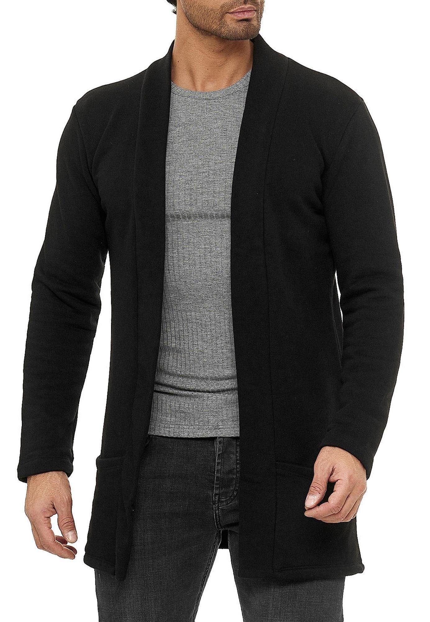 RedBridge Cardigan Red Bridge Herren Cardigan Jacke Sweat-Jacke Sakko Long Cut hochwertig