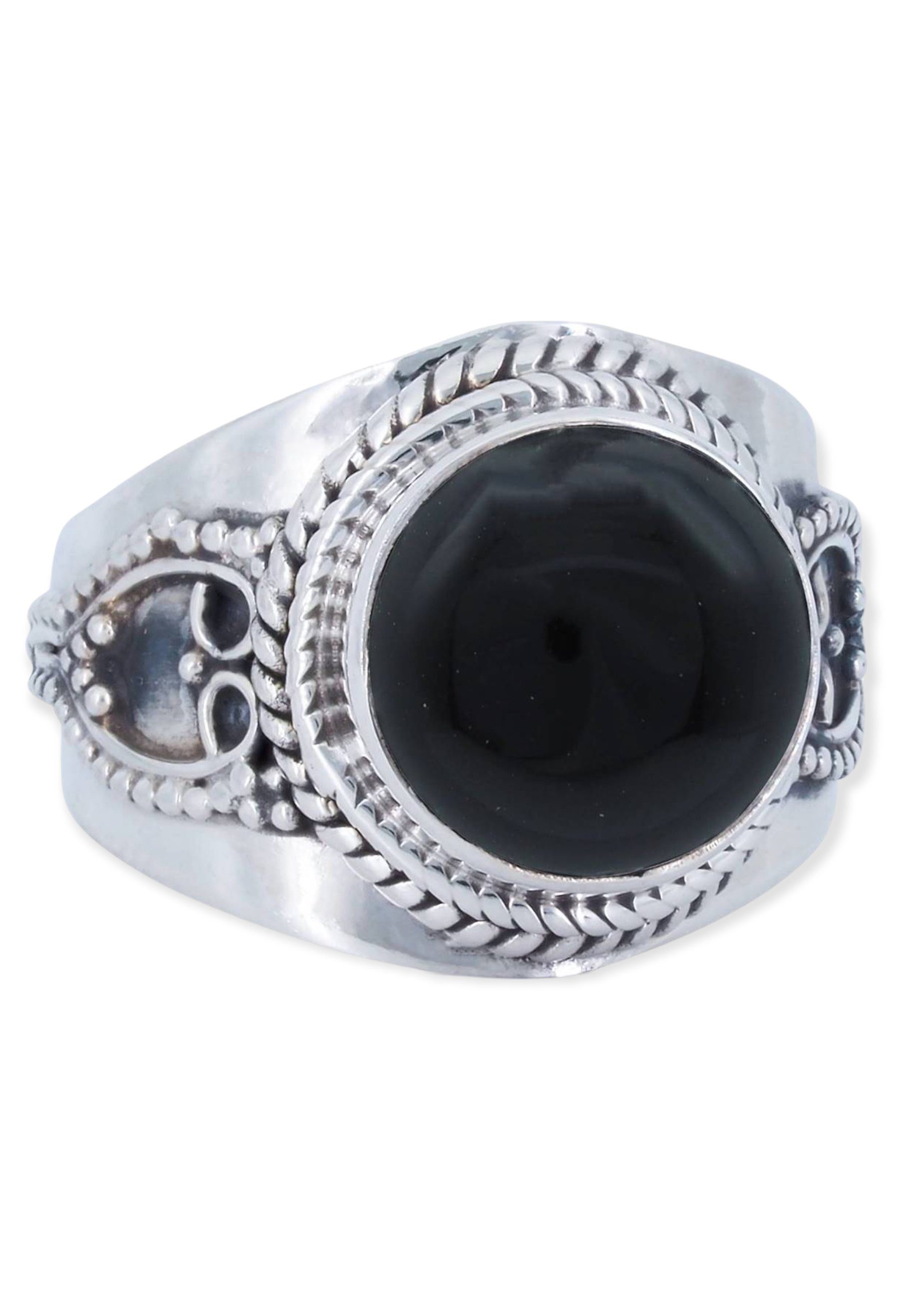 mantraroma Silberring 925er Silber mit Onyx