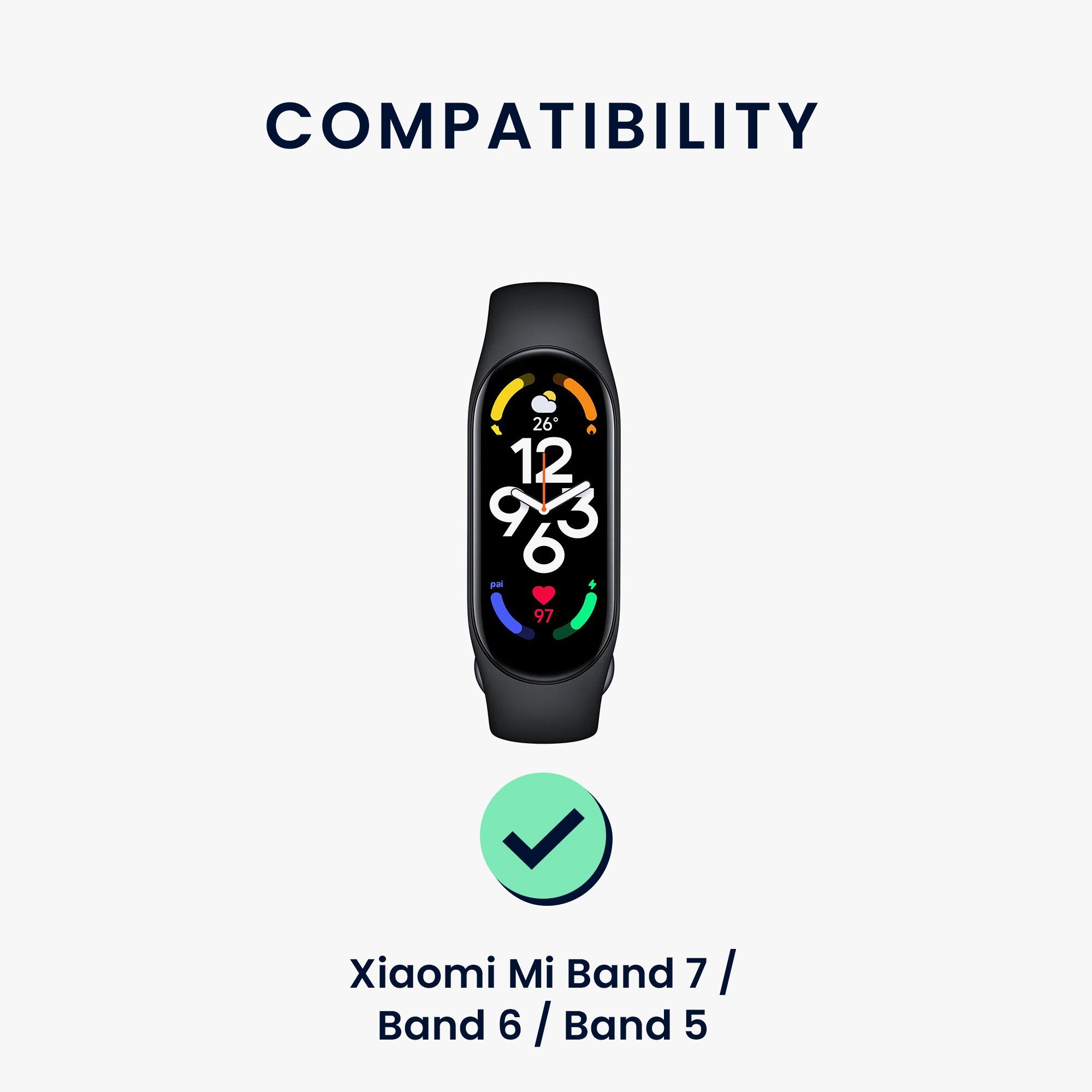 kwmobile Sportarmband für Xiaomi Mi Band 7 / Band 6 / Band 5 Armband Smartwatch, 1-tlg., Fitnesstracker Band aus TPU Silikon Bärchen Design