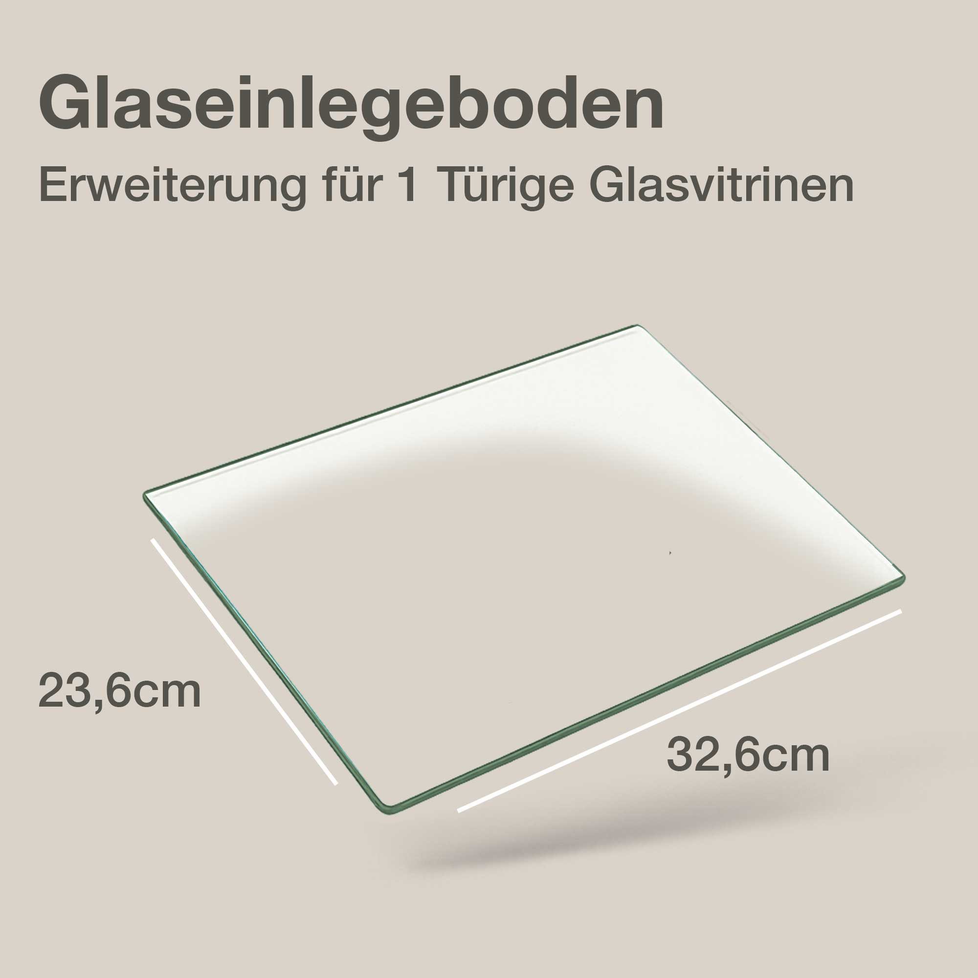 K-Möbel Glasvitrine Glasboden Standvitrine 1-türig 4er günstig online kaufen