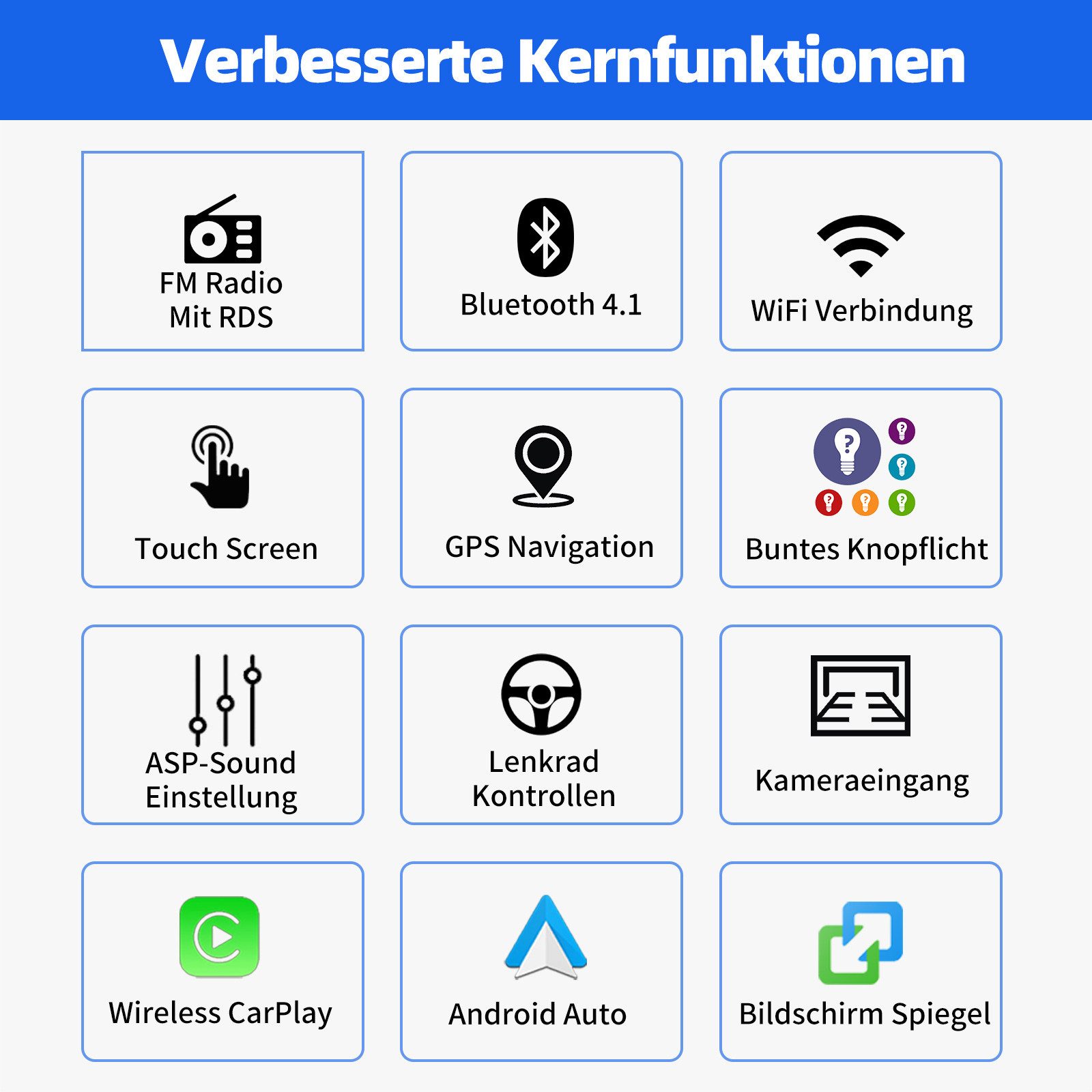 ESSGOO 7'' Android15 CarPlay Für VW Golf 4 Polo 9N Passat B5 Auto Radio BT4.1 Navigationsgerät (Apple Carplay Android Auto GPS Navi WIFI BT EQ mit USB- und Type-C)