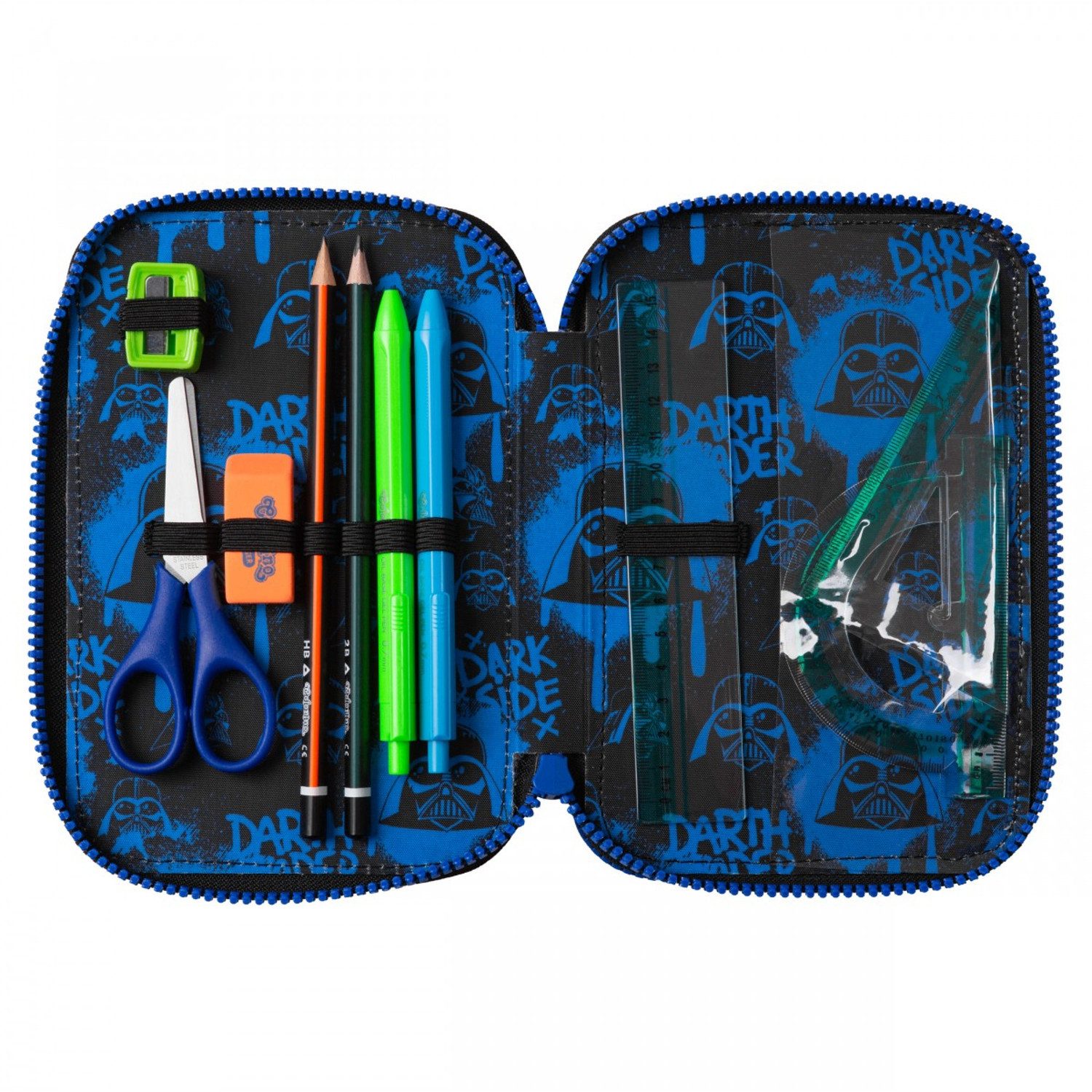 CoolPack Schulrucksack Star Wars Schulset: Rucksack und Federmäppchen, 3-Kammer-Rucksack „Jerry“ (15), Federtasche mit Zubehör