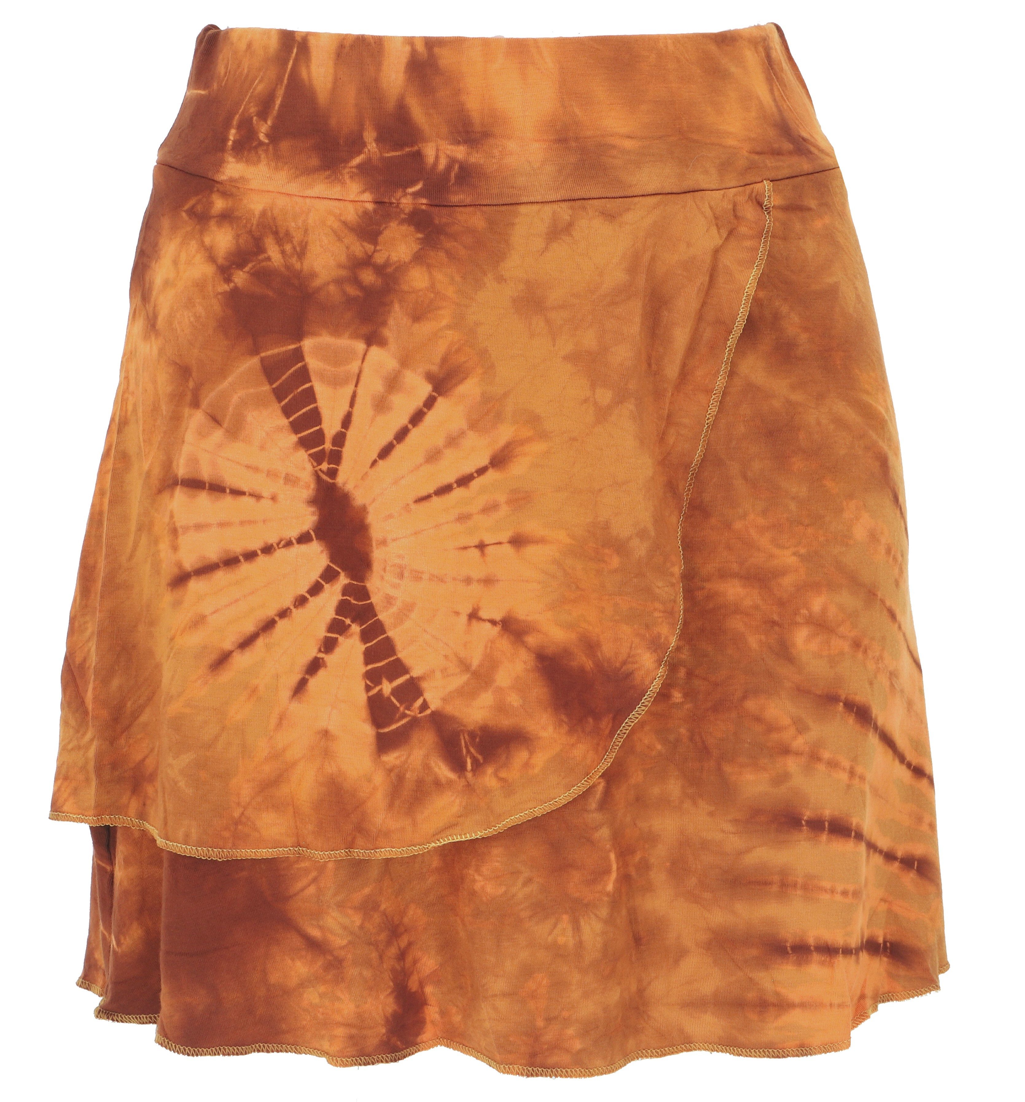 Guru-Shop Minirock Batik Hippie Minirock, Boho Wickeloptik.. alternative Bekleidung