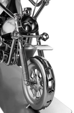 BRUBAKER Dekofigur Metallskulptur Schraubenmännchen Motorradfahrer (1 St), kunstvolle Geschenkfigur für Motorradfahrer*innen und Motorradfans, Metallfigur