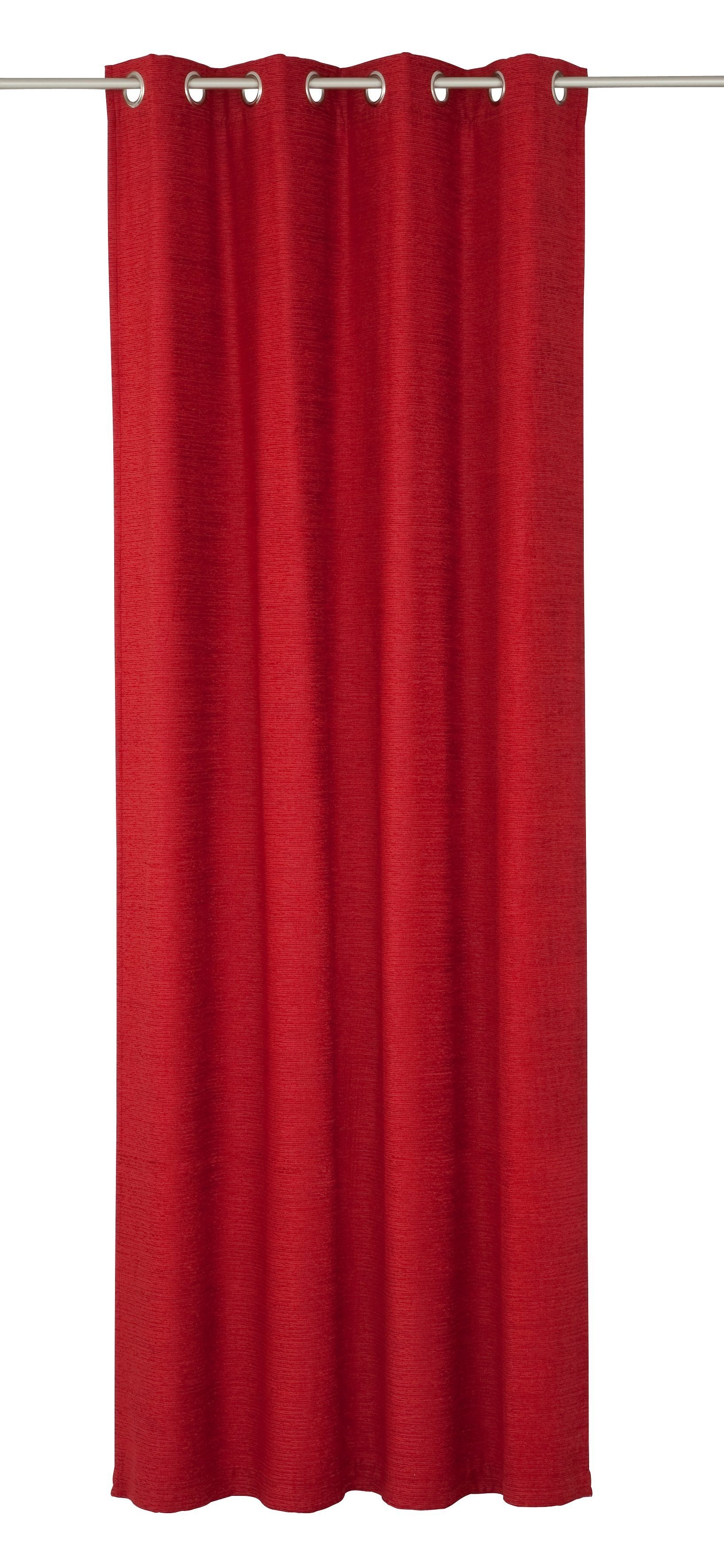 Vorhang Toco-Uni, Wirth, Ösen (1 St), blickdicht, Chenille rot