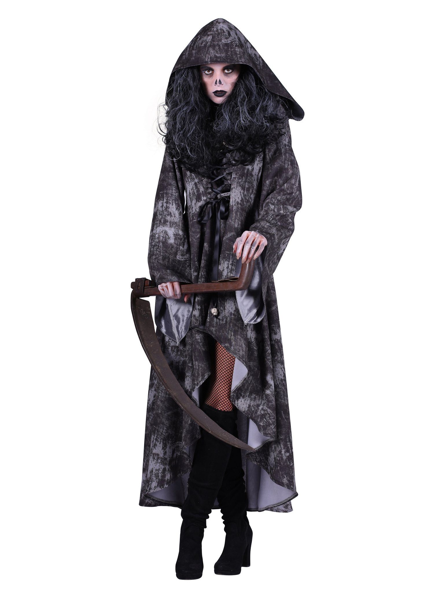 thetru Kostüm Skelett Sensenfrau Kleid - Halloween Kostüm Damen, Asymmetris günstig online kaufen