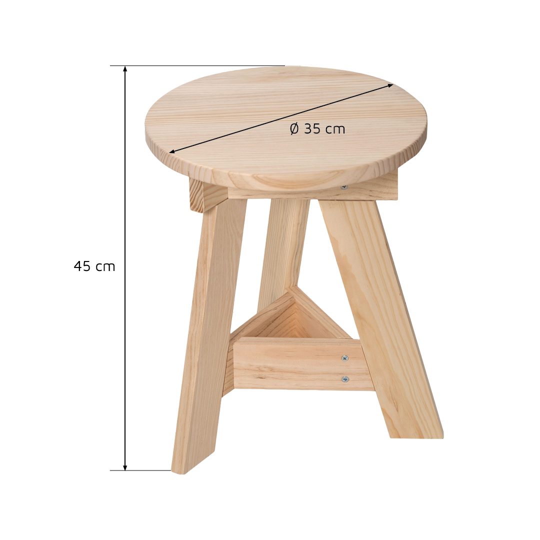 Astigarraga Kit Holzhocker Hocker 110 Vollholz, Runder - aus kg, Runde Hocker Sitzfläche ONE, Line