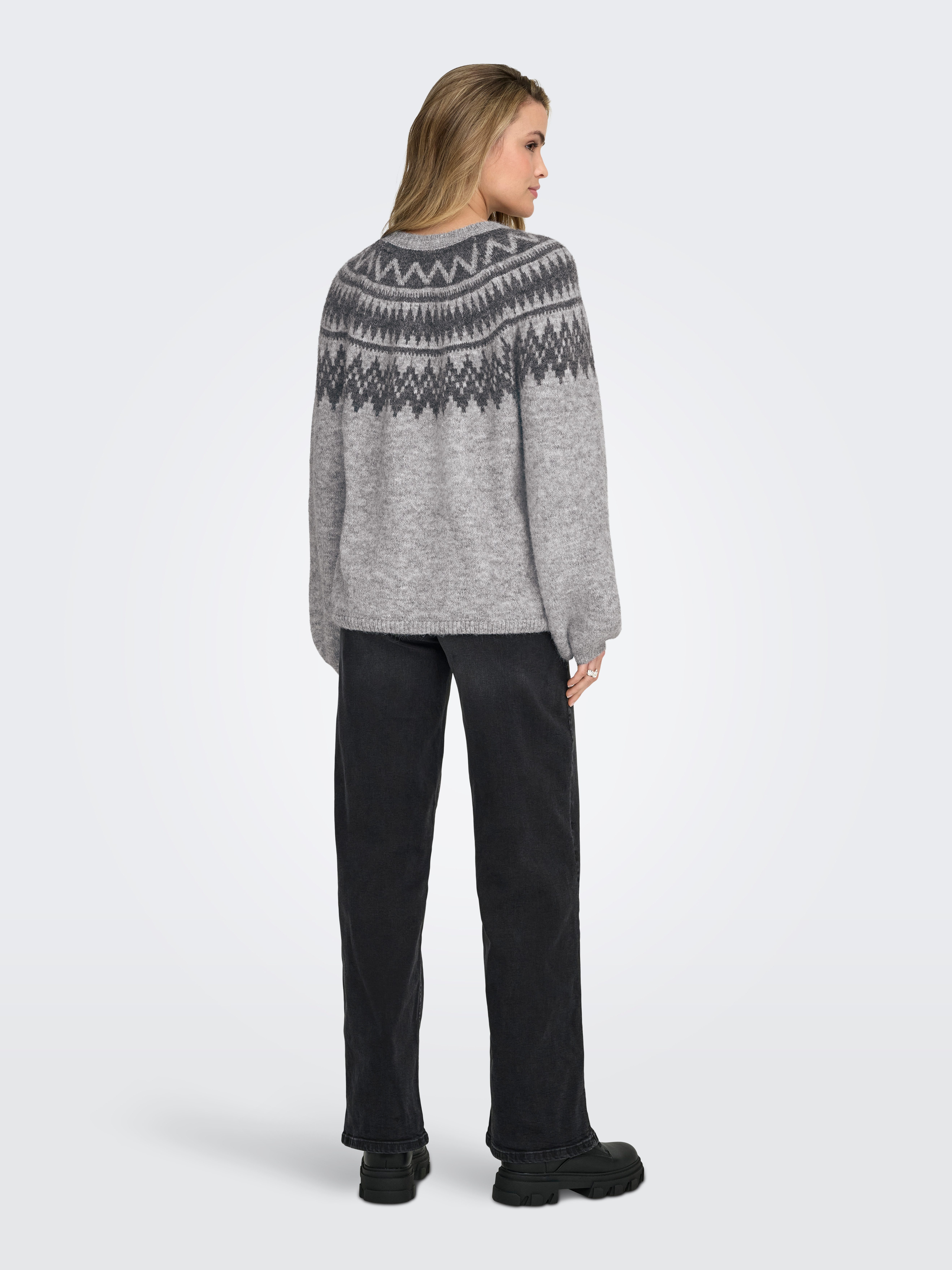 ONLY Strickpullover ONLREYKJA LS O-NECK KNT mit Wolle und Stretchanteil