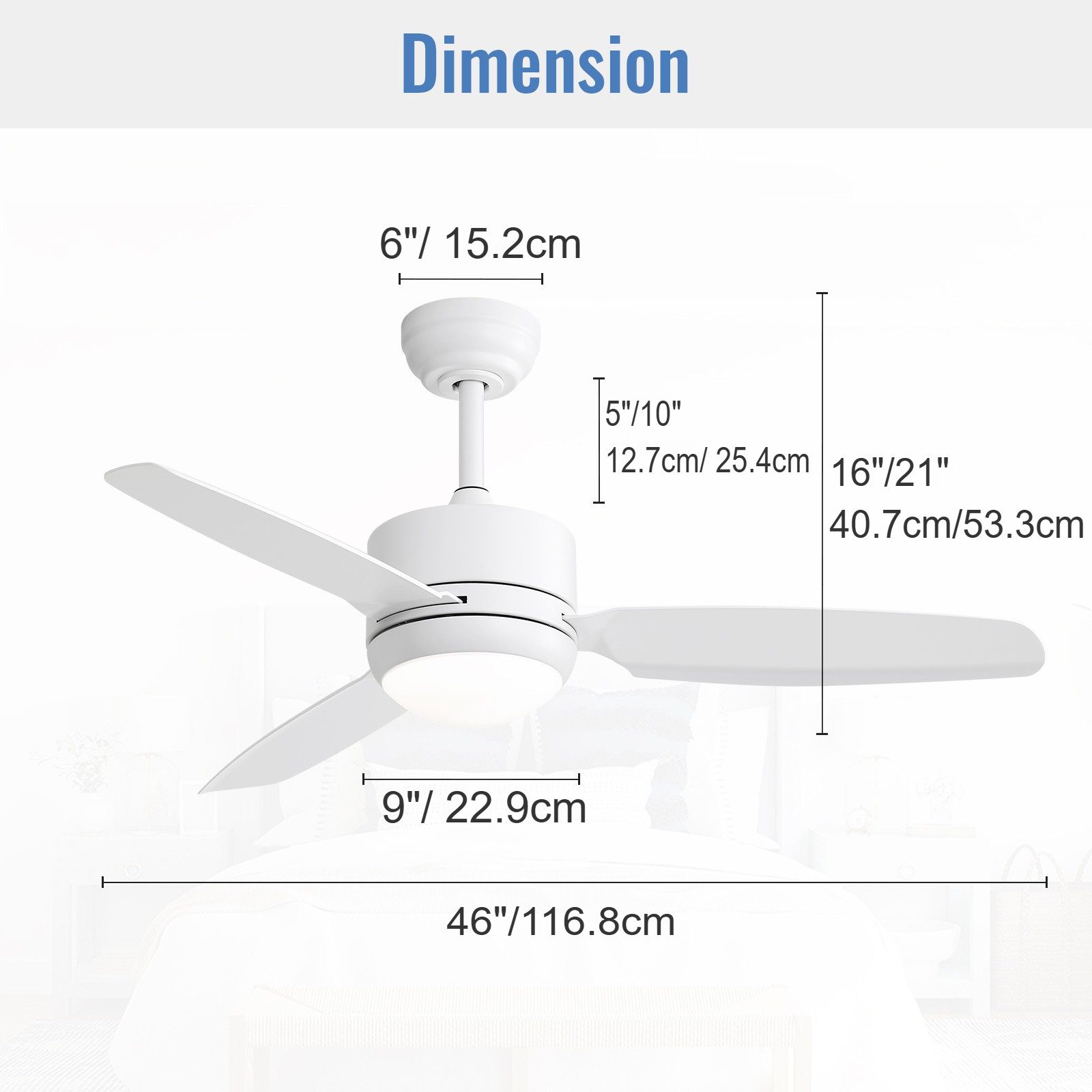 Sofucor Deckenventilator mit LED-Beleuchtung und Fernbedienung, günstig online kaufen
