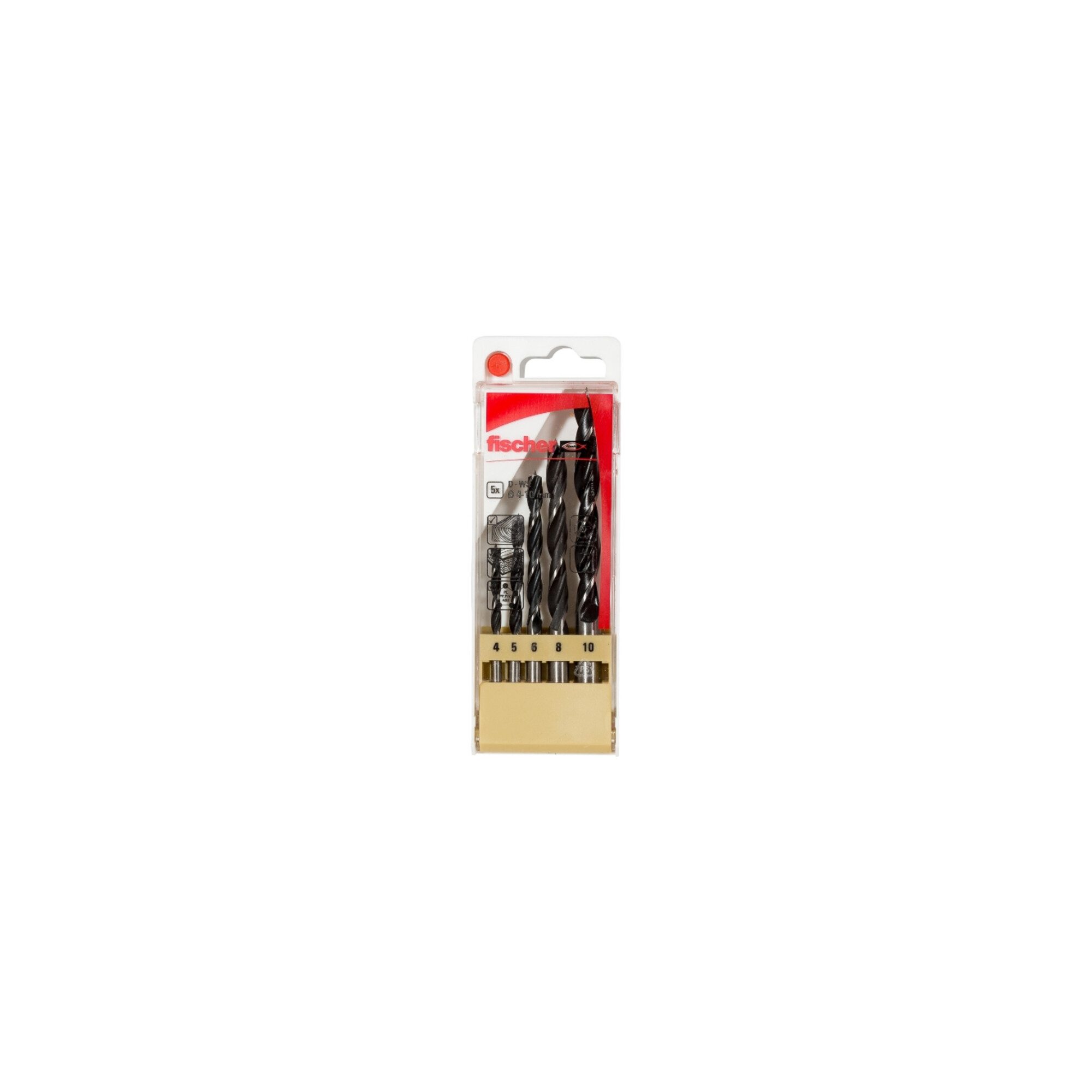 fischer Holzbohrer fischer Holzbohrer D-WS Set 4-10mm P 5-teilig
