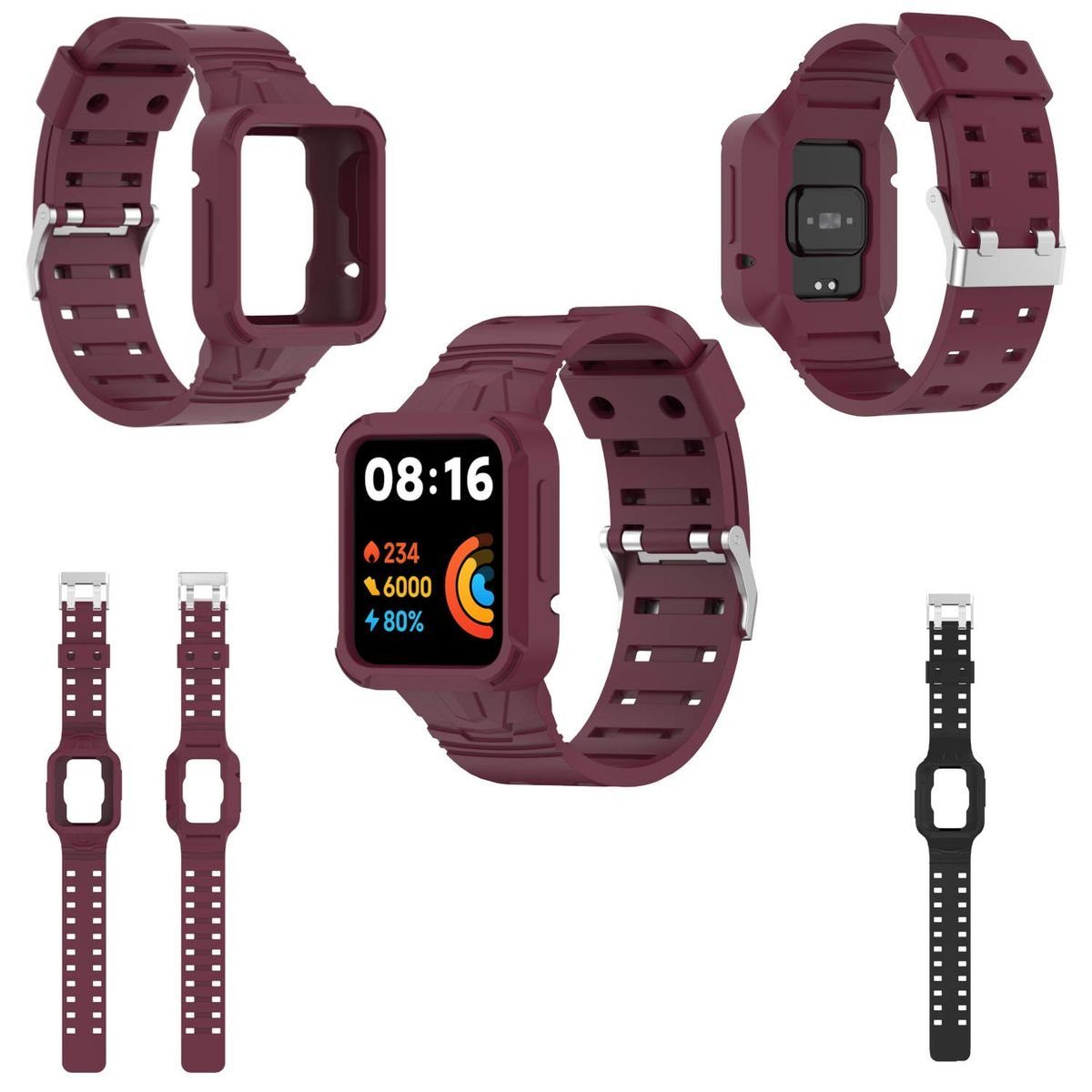 Wigento Für Xiaomi Poco Watch Kunststoff / Silikon Sport Ersatz Armband  Band Weinrot Uhr Neu Fitnessband online kaufen | OTTO