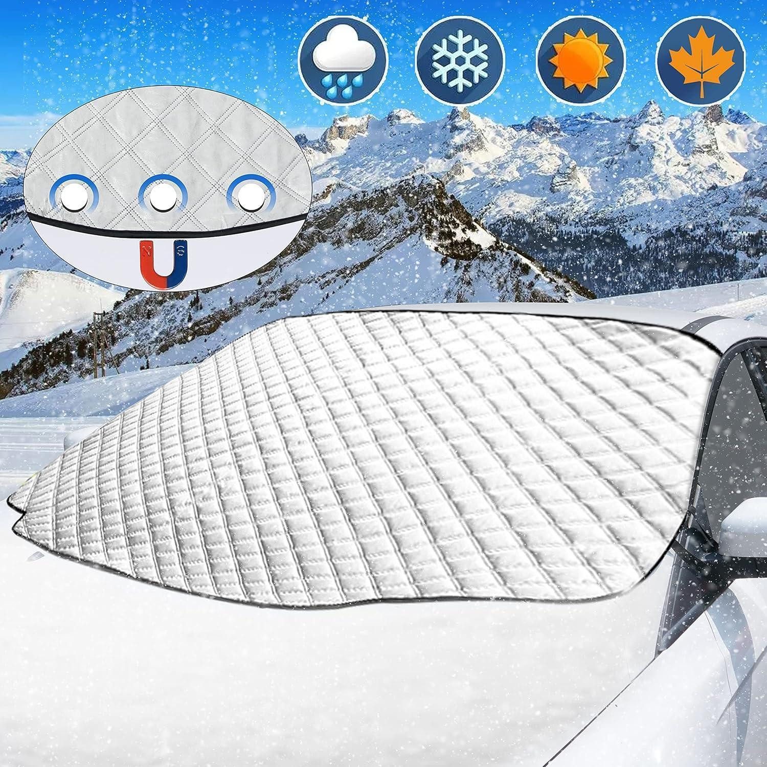 LuxusKollektion Frontscheibenabdeckung Frontscheibenabdeckung Auto Scheibenabdeckung Winter Magnet 193x126cm