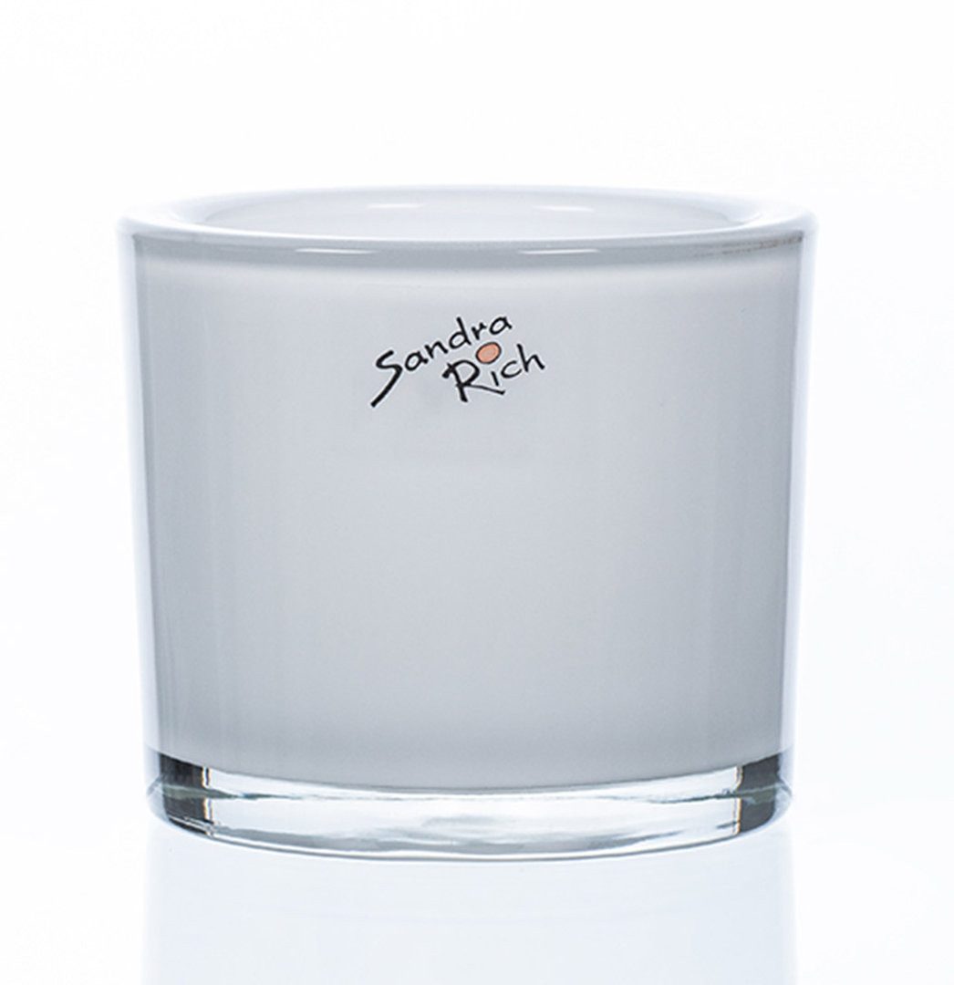 Sandra Rich Übertopf SANDRA RICH, Glasübertopf WEISS "cylindrical heavy Pot H 8cm/9cm"