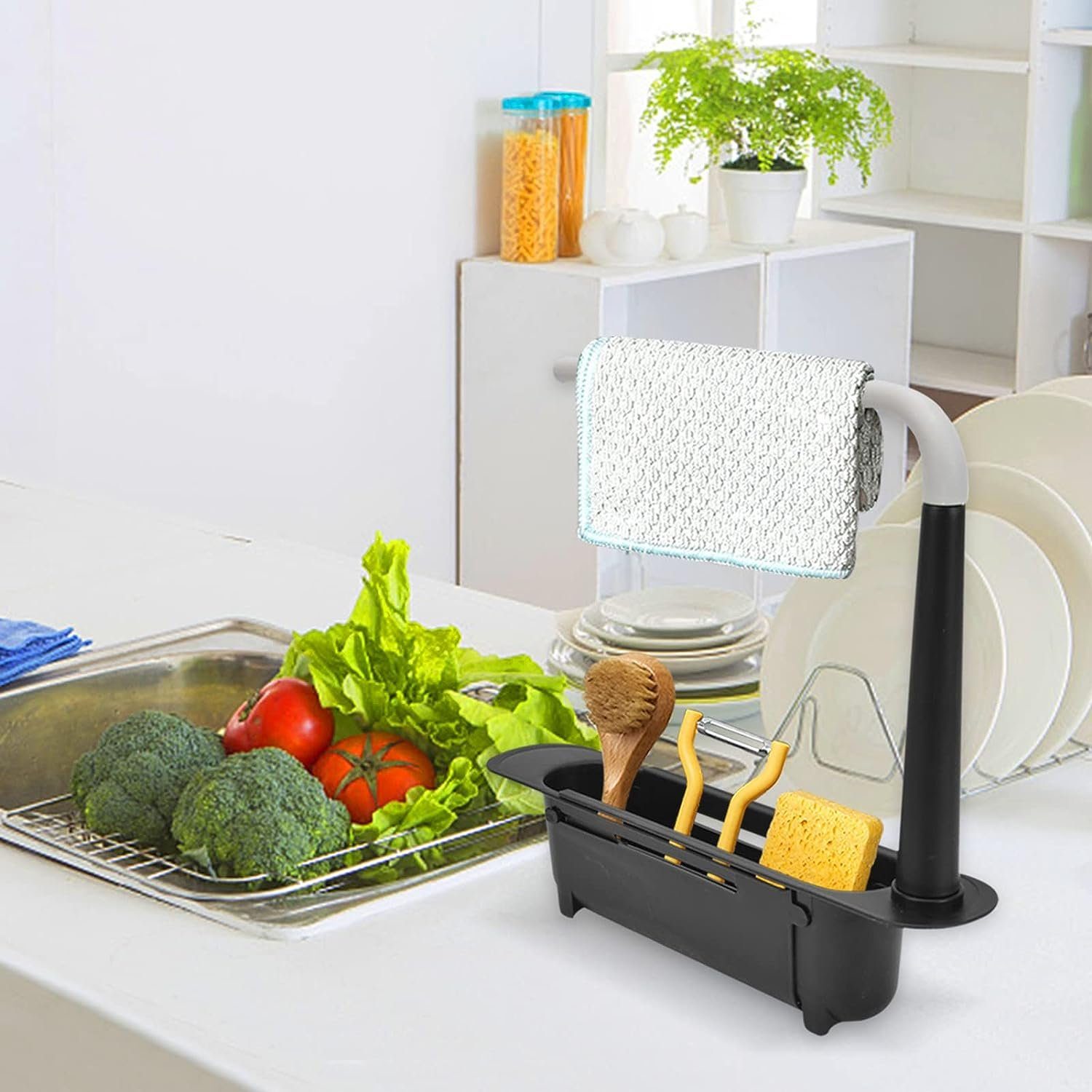 Faizee Möbel Küchenorganizer-Set [Organizer] größenverstellbarer Küchenorganizer aus Kunststoff | Küchenorganizer