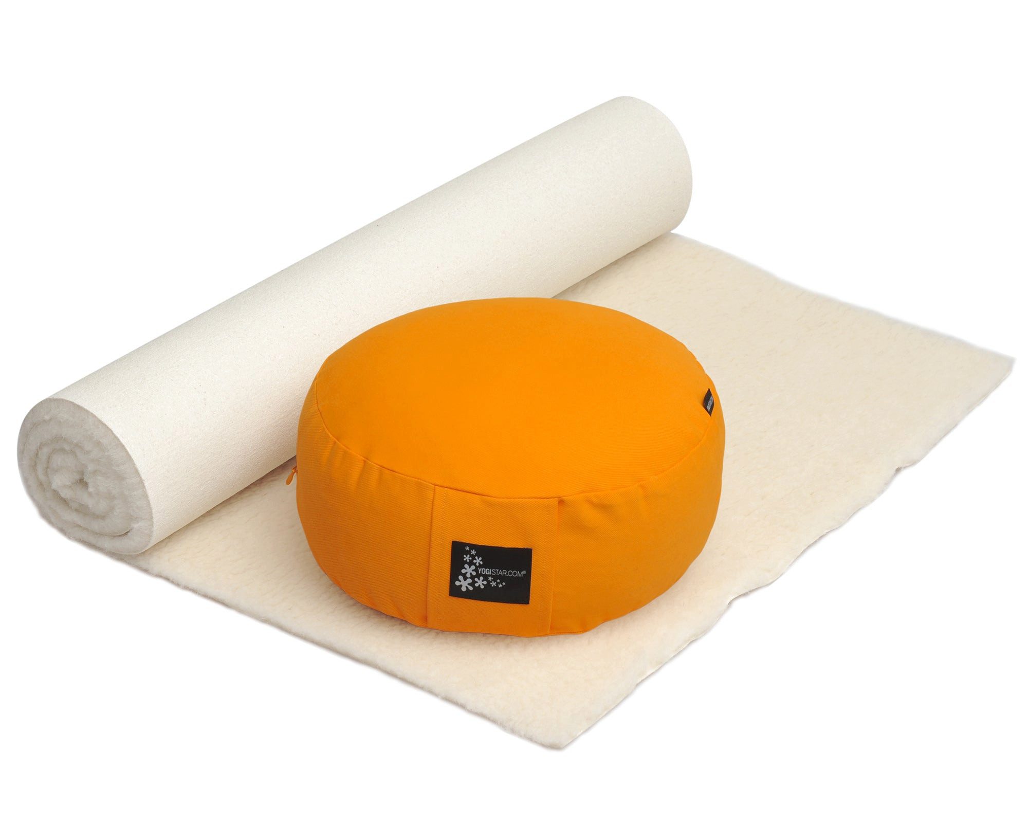 Yogistar Yogamatte Yoga-Set Comfort Edition - Meditation natur 75 x 180 cm (Yogamatte, Meditationskissen, 2-St., Yogamatte, Meditationskissen), Yoga-Set: Naturmatte 75x180 cm & rundes Meditationskissen