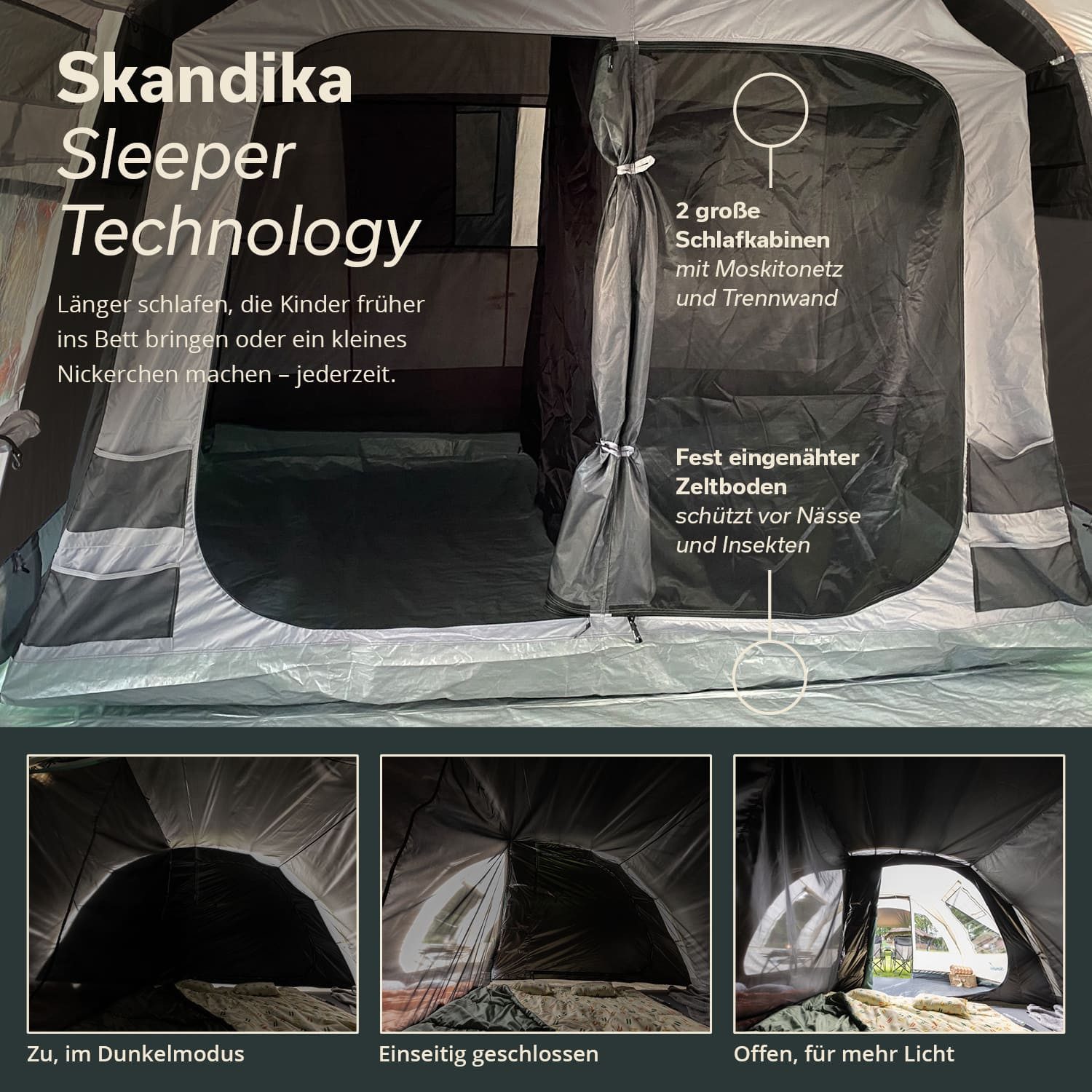 Skandika Tunnelzelt Hurricane 8 Sleeper Protect, günstig online kaufen