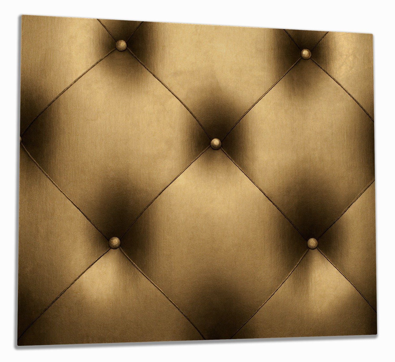Wallario Herd-Abdeckplatte Goldene Ledertür, ESG-Sicherheitsglas, (Glasplatte, 1 tlg., inkl. 5mm Noppen), verschiedene Größen | Herdabdeckplatten