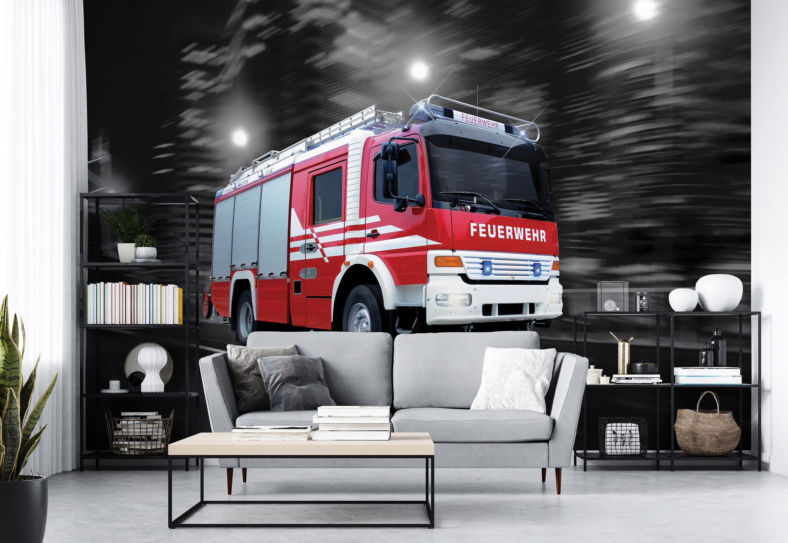 Wallarena Fototapete Kinderzimmer Jungen Feuerwehr Auto günstig online kaufen