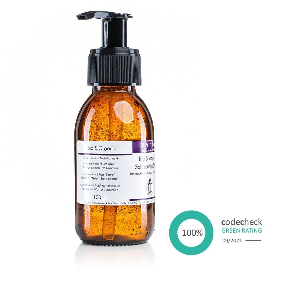 myrto Naturkosmetik Kopfhaut-Pflegeshampoo Bio Repair Shampoo Schizandra Berry - für strapaziertes Haar, frei von Duftstoffen, frei von Alkohol, palmölfrei