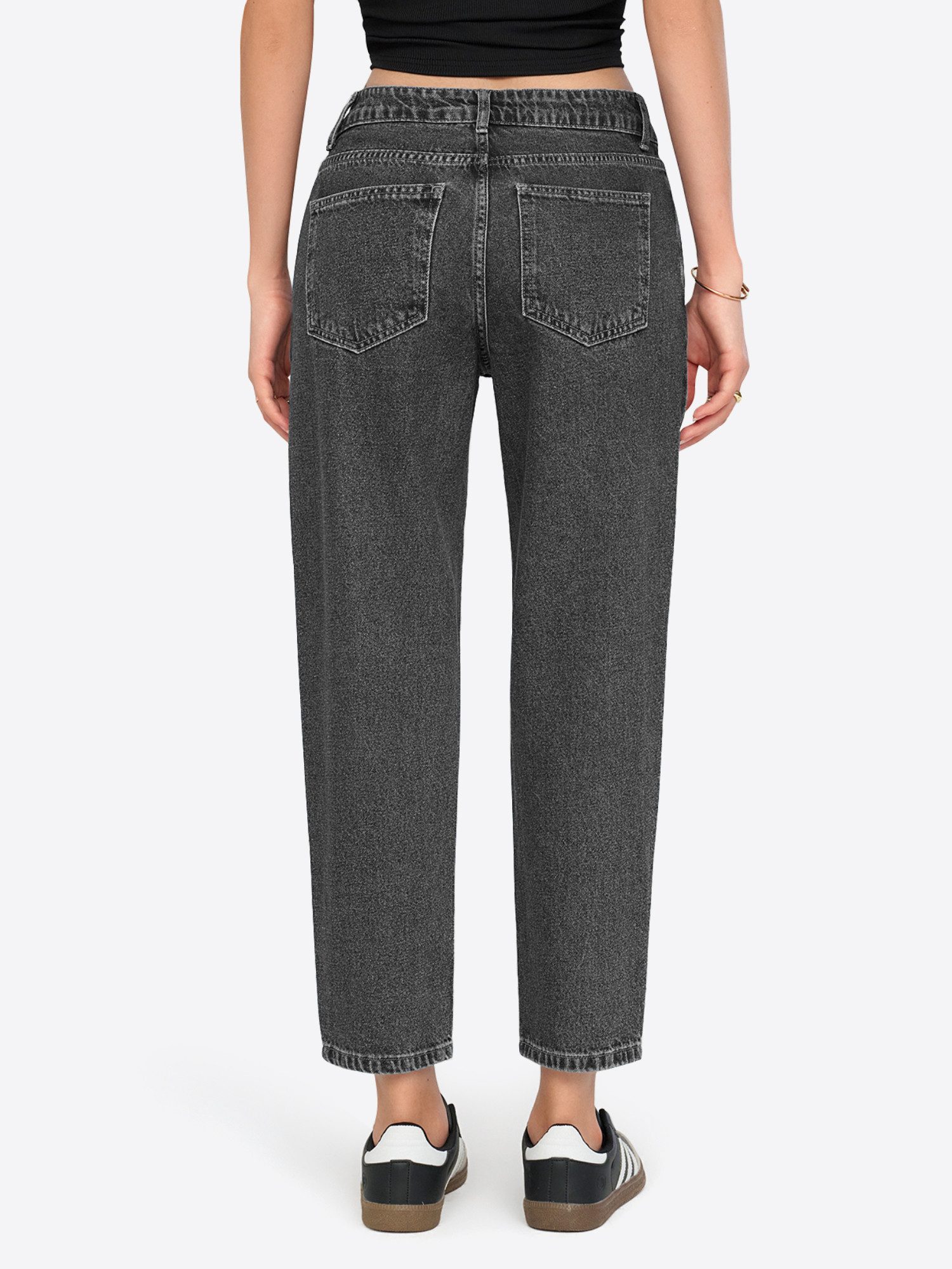 Imily Bela Mom-Jeans Damen mittelhohe Mom-Jeans in 7/8-Länge (Packung, 1-tlg., 1per-Pack) 5-Pocket-Style