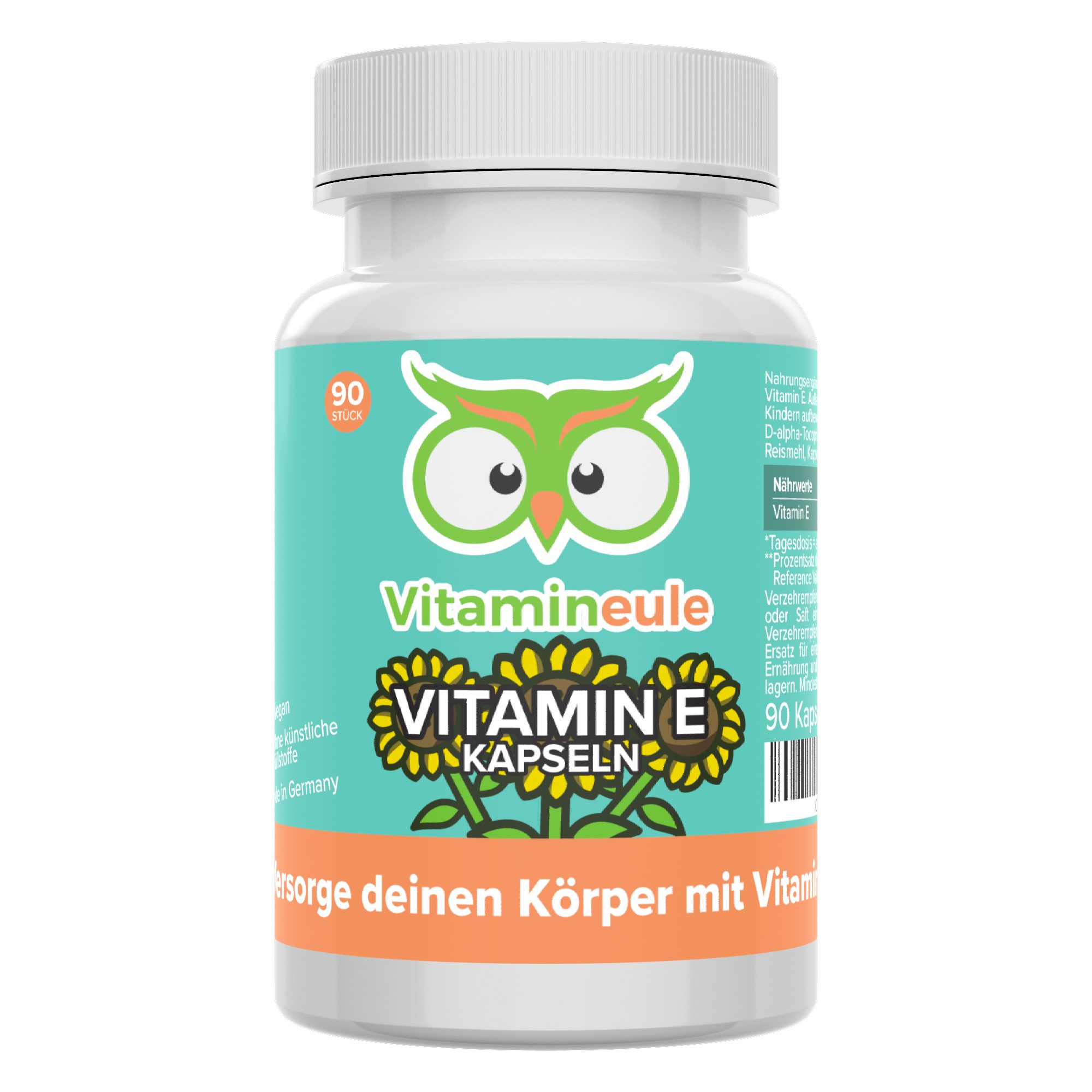 Vitamineule Vitamin E Kapseln - 100 mg natürliches Vitamin E - Kapsel