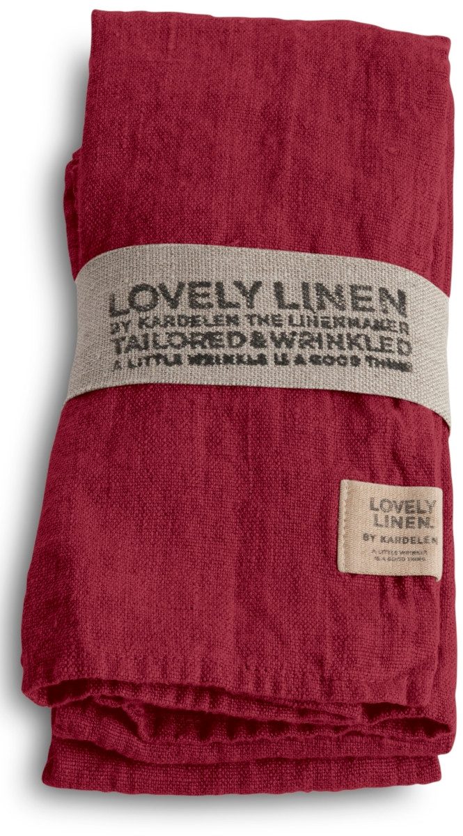Stoffserviette Linen Lovely Serviette Leinen cabernet 45x45cm (1 Stück)