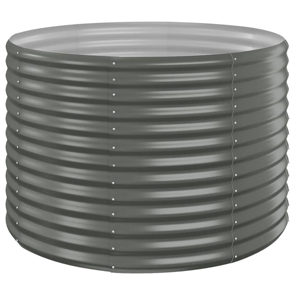 vidaXL Hochbeet, Kräuterhochbeet Pulverbeschichteter Stahl 100x100x68 cm Grau