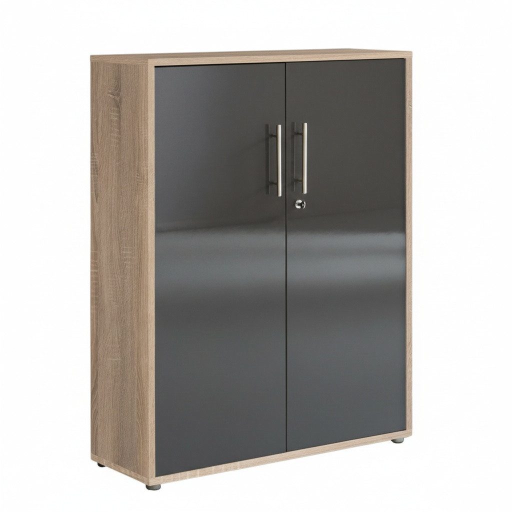 moebel-dich-auf Aktenschrank TABOR 8 (Büroschrank Aktenregal ideal für DIN A4 Ordner, abschließbar Metallgriffe) Made in Germany