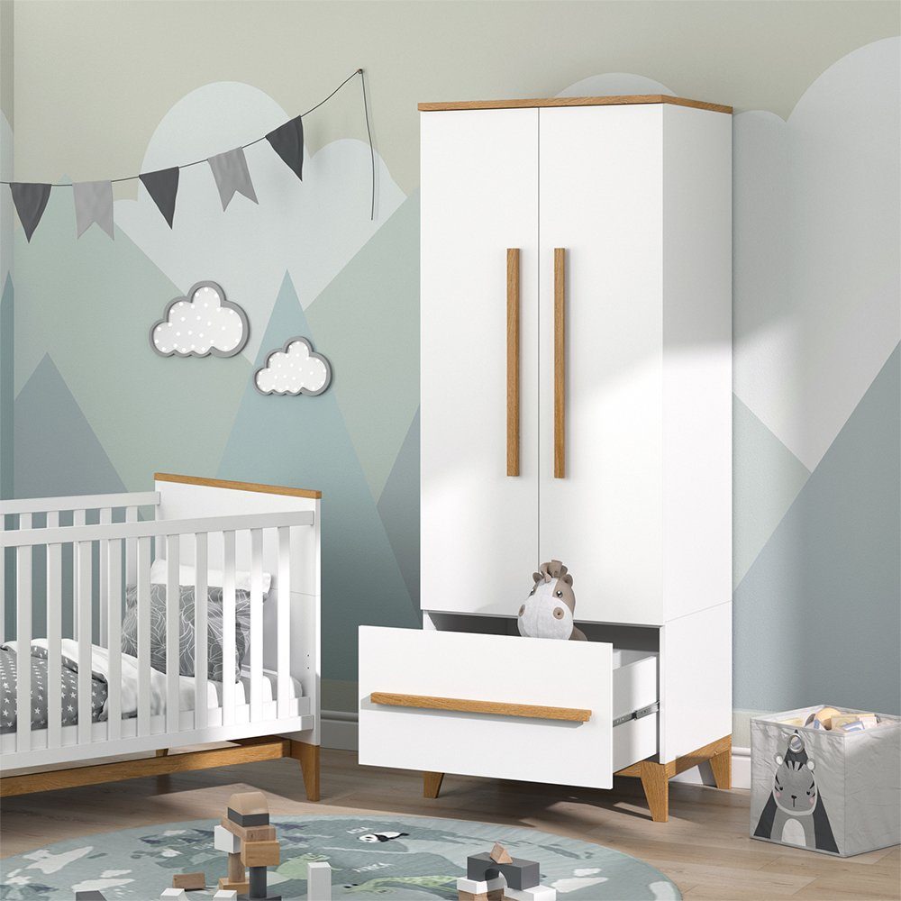 VitaliSpa® Kleiderschrank Malia, Weiß/Eiche, 70 x 187 cm günstig online kaufen