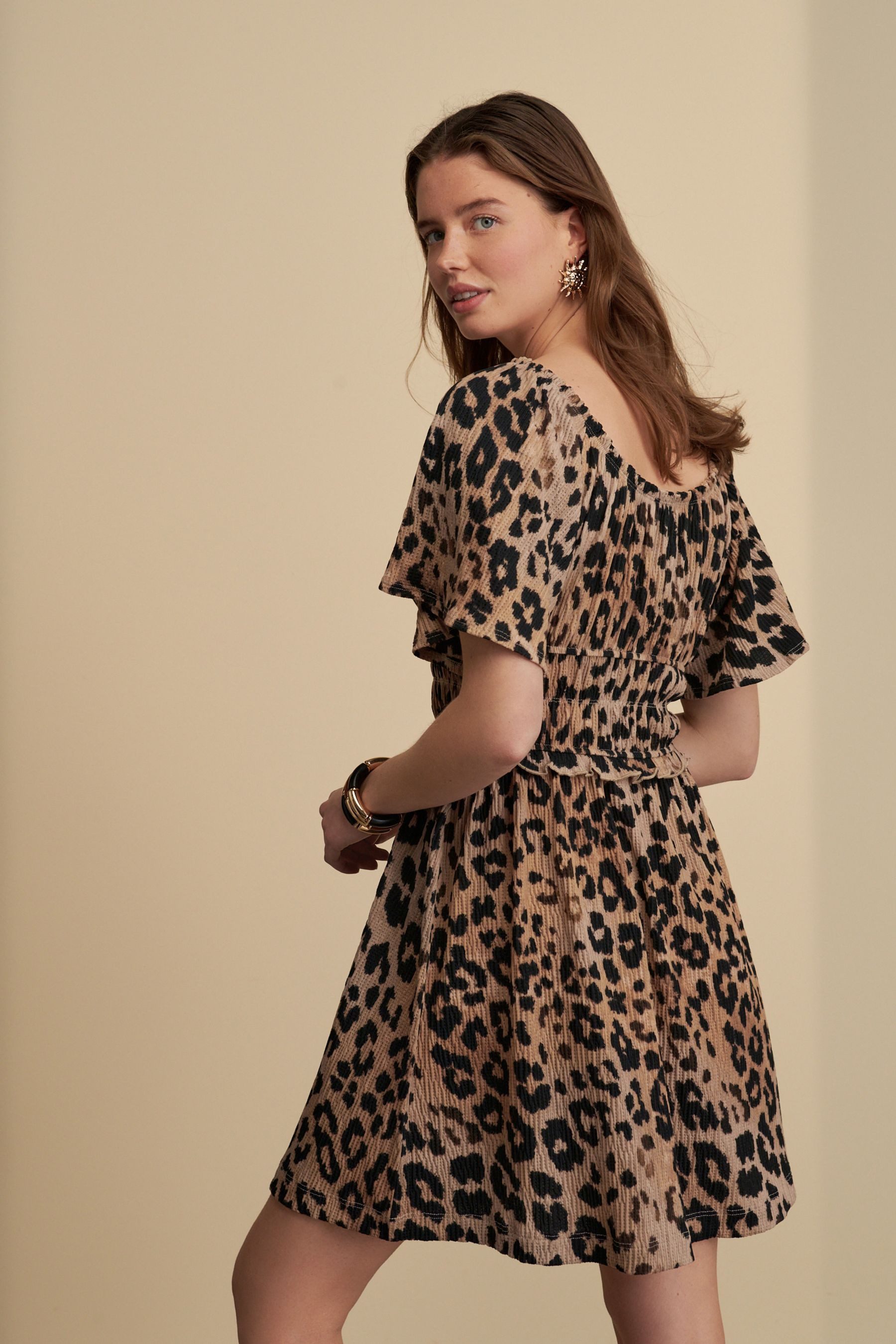 Next Jerseykleid Kurzärmeliges Jersey-Minikleid mit Bindedetail günstig online kaufen