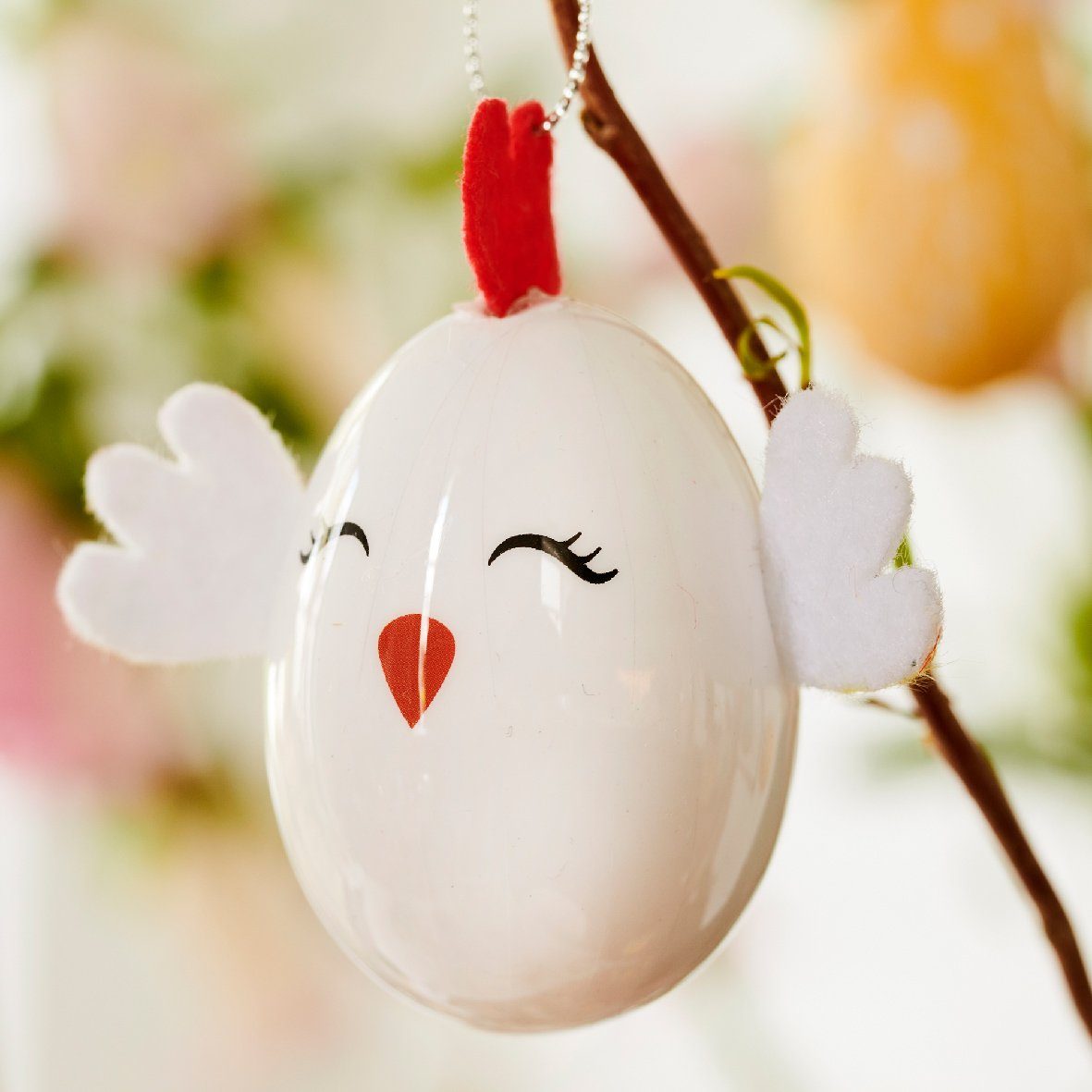 Decoris season decorations Osterei, Ostereier zum Aufhängen Bauernhof Tiere 6cm bunt 6er Set