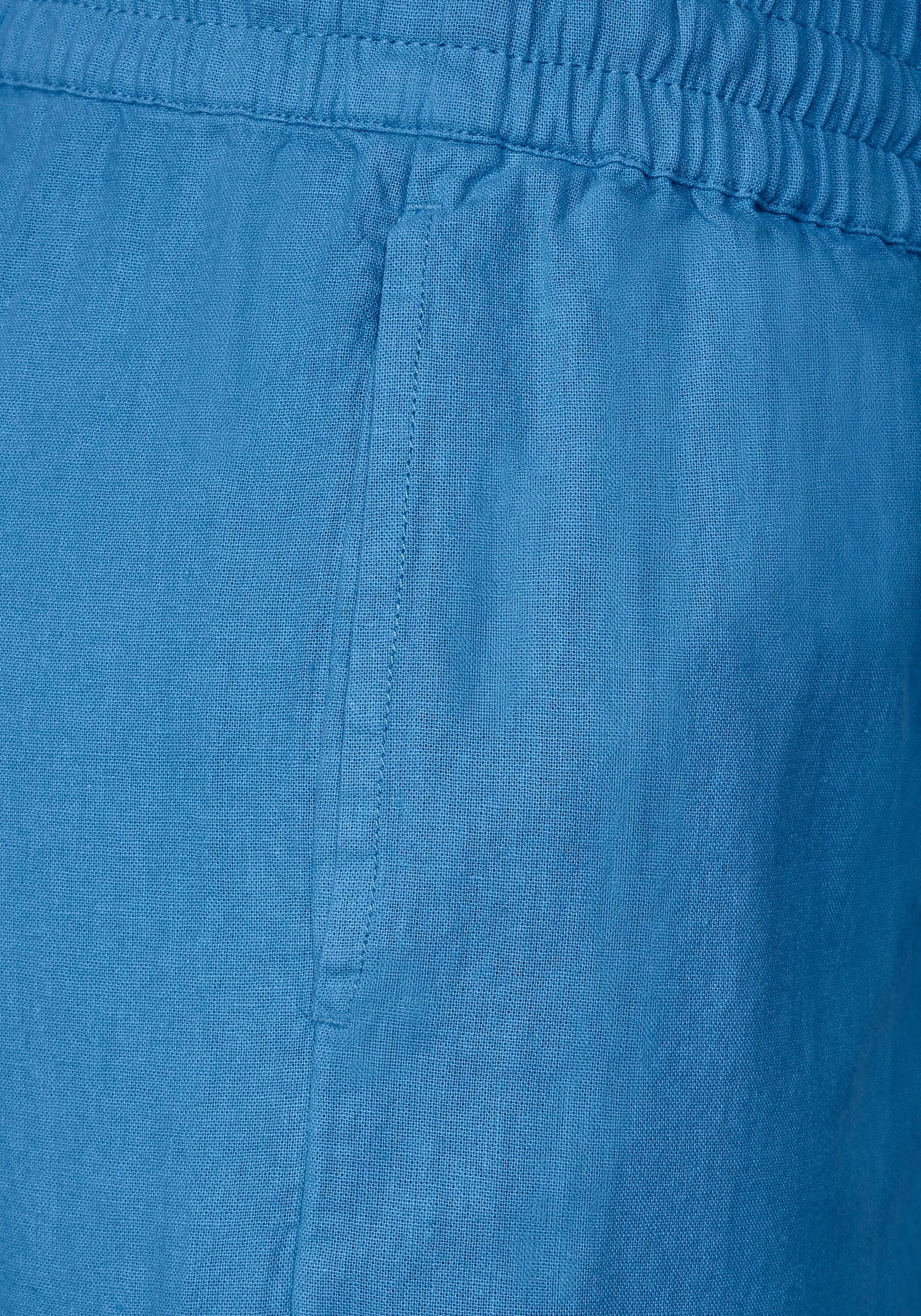 Cecil Leinenhose mit dezentem Kontrastband marina blue am Bundabschluss