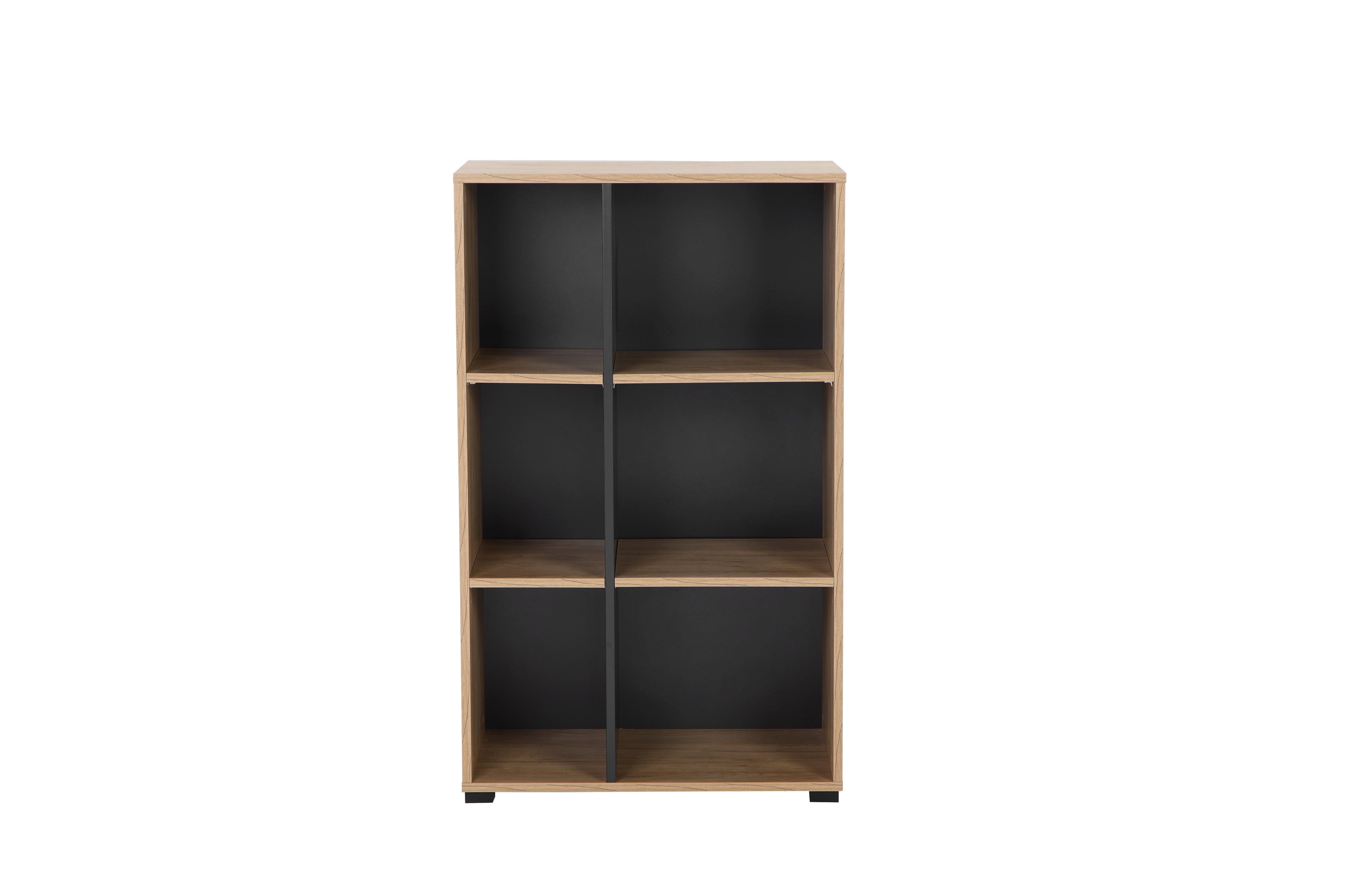 OTTO home Aktenregal Moid, Bücherregal, Maße 64,5x40x106 cm, 6 Fächer für viel Stauraum