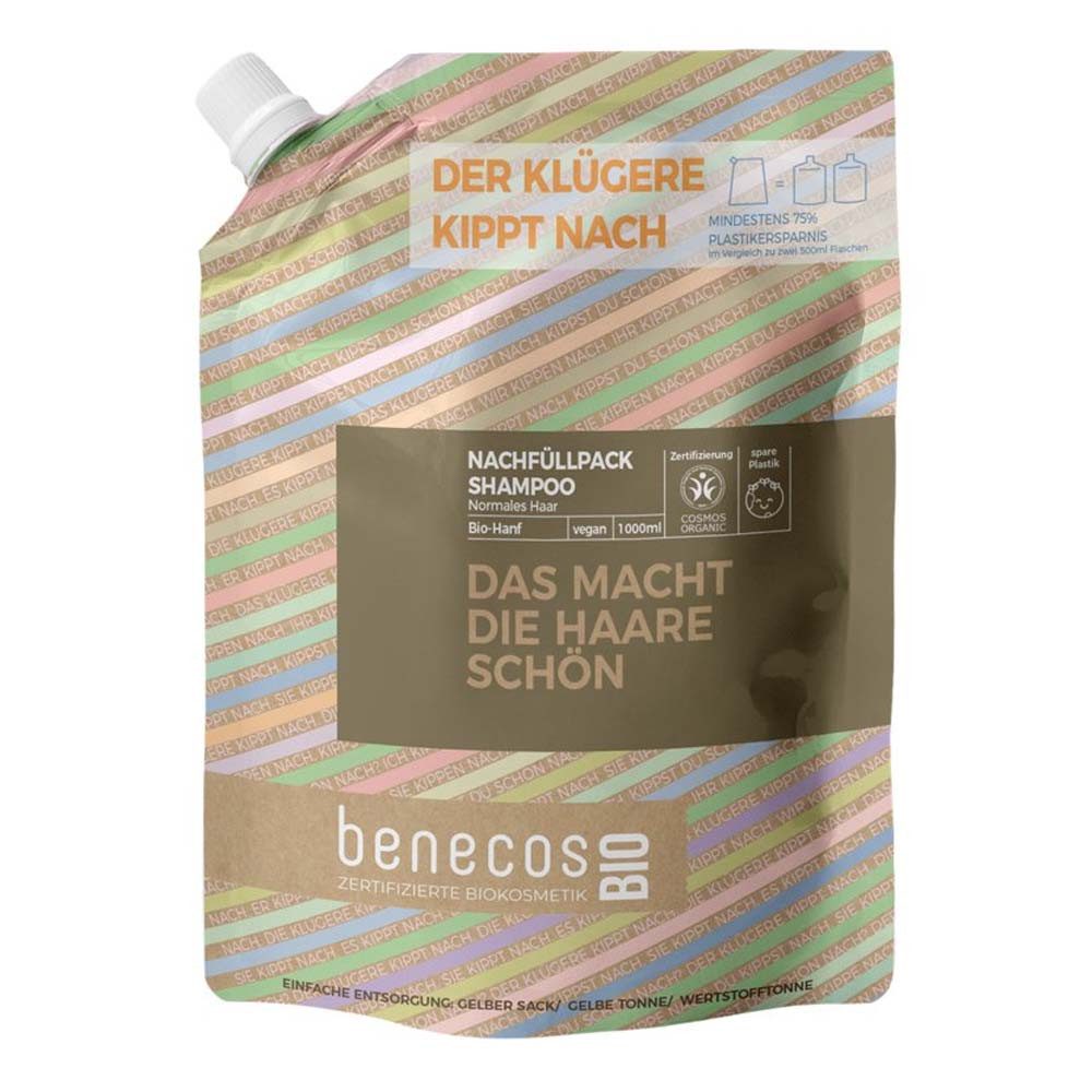 Benecos Haarshampoo Hanf - Shampoo Normales Haar Refill 1L