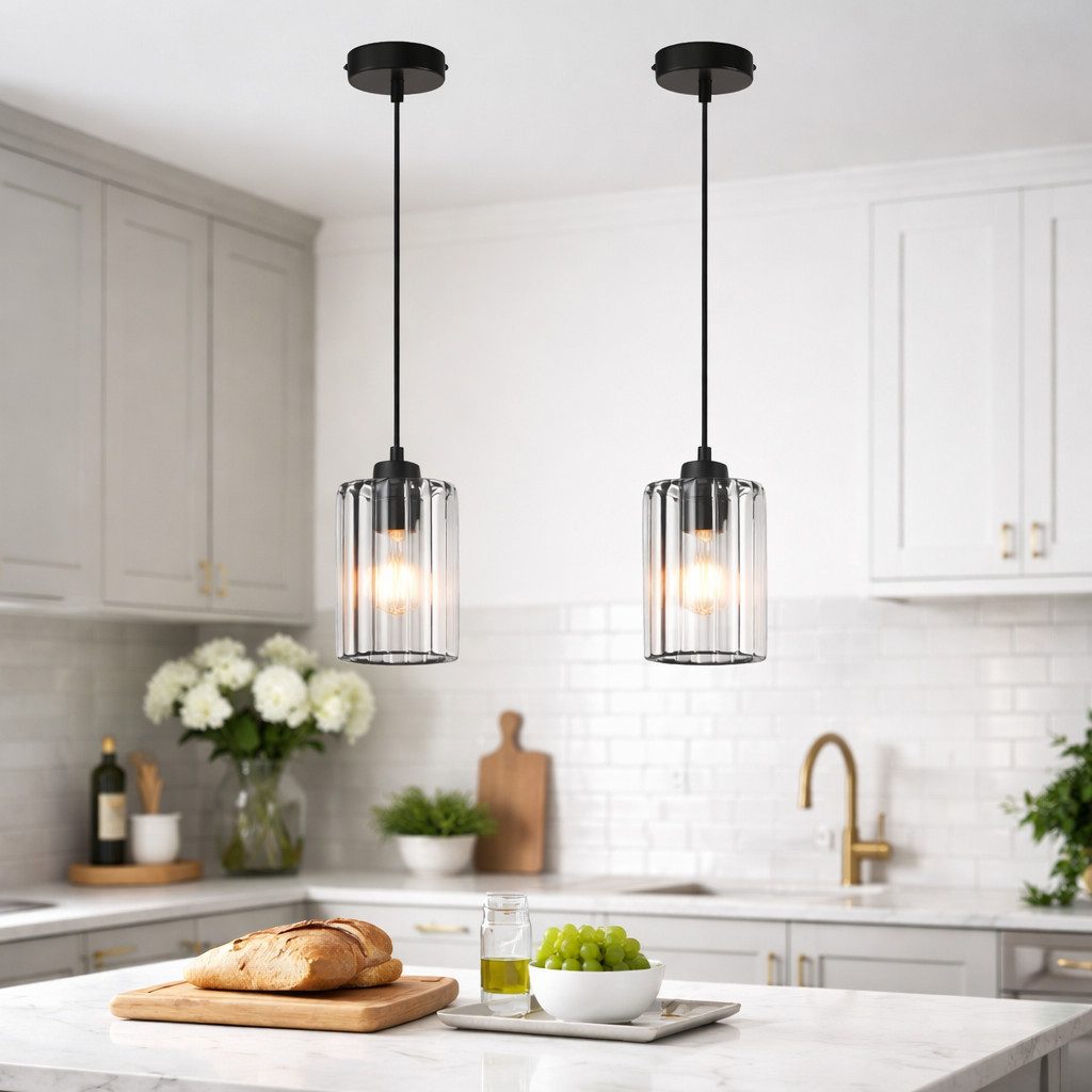 ZMH Pendelleuchte Esszimmer 1 Flammig Schwarz Modern Hängelampe Wohnzimmer Flur, Augenschutz, Einfache Installtion, ohne Leuchtmittel, Kristall Schwarz Schlafzimmer Hängeleuchte