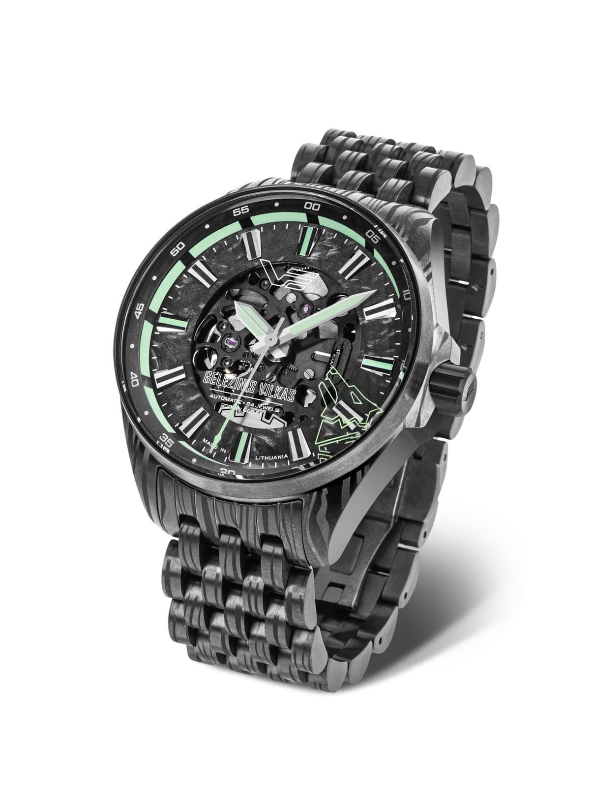 Vostok Europe Automatikuhr Gelezinis Vilkas NH72-326D777 Limited Edition 46 mm