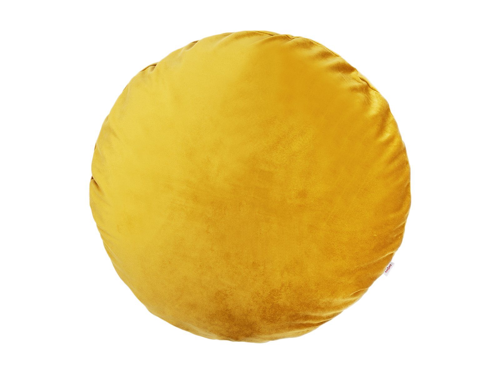 beties Kissenbezug Samt&Sonders, (1 Stück), Kissenhülle rund ca. 80 cm Samtkissen warm + weich Curry-senf