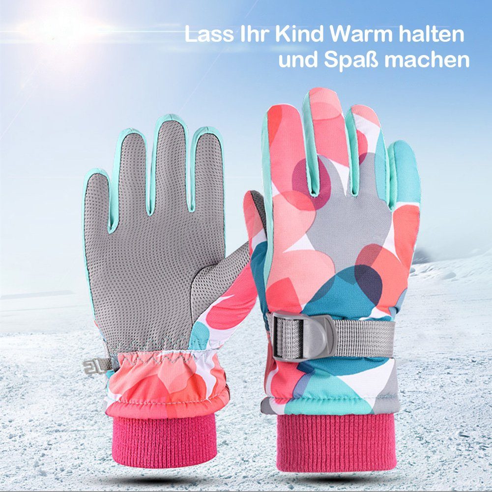 Vivi Idee Skihandschuhe Kinder Winterhandschuhe Schneehandschuhe Wintersport Snowboard Skifahren für Junge mädchen 4-13 Jahre