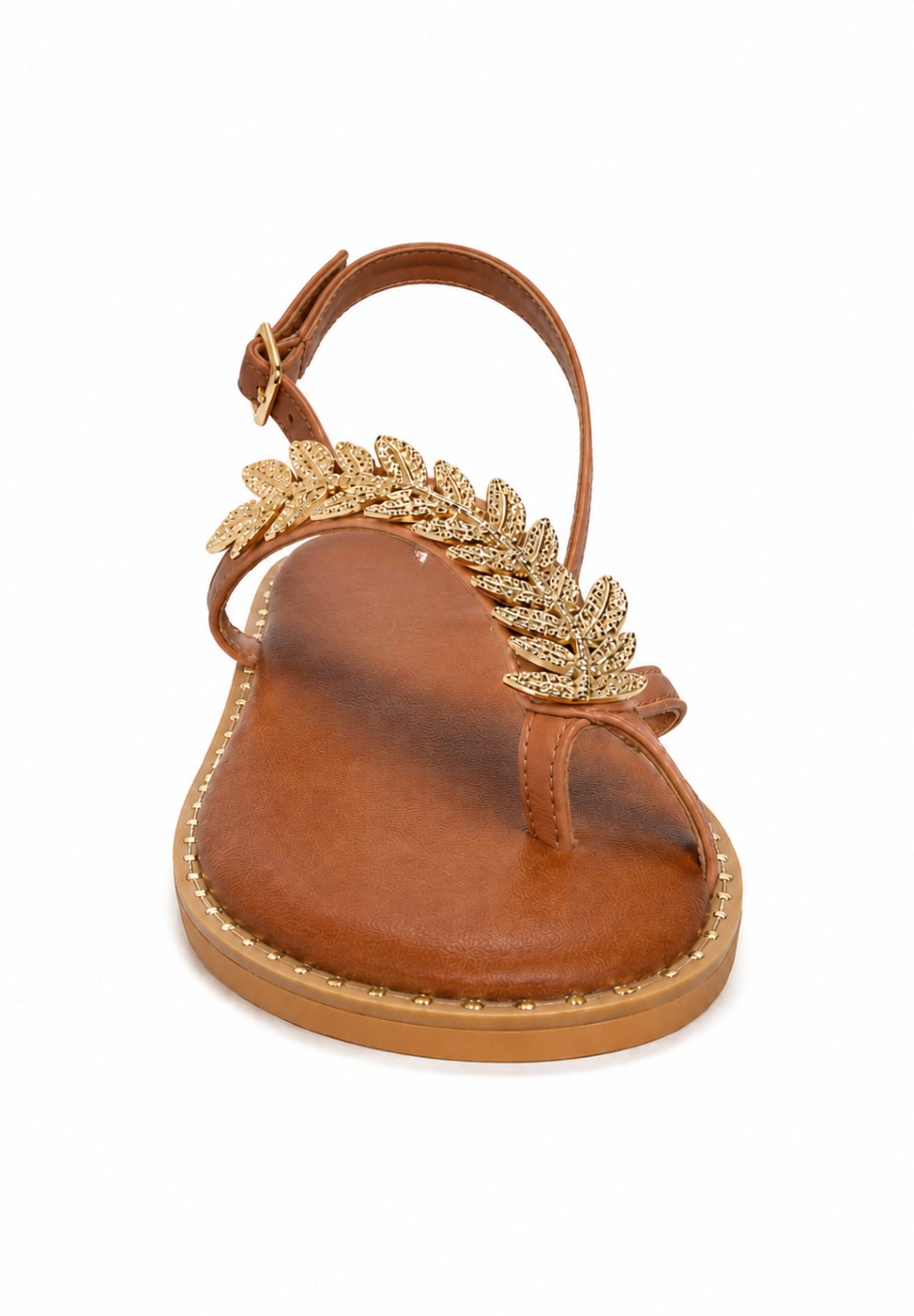 Day Vine Damen Zehentrenner-Sandalen mit Blätterdetails und Fersenriemen Sandalette
