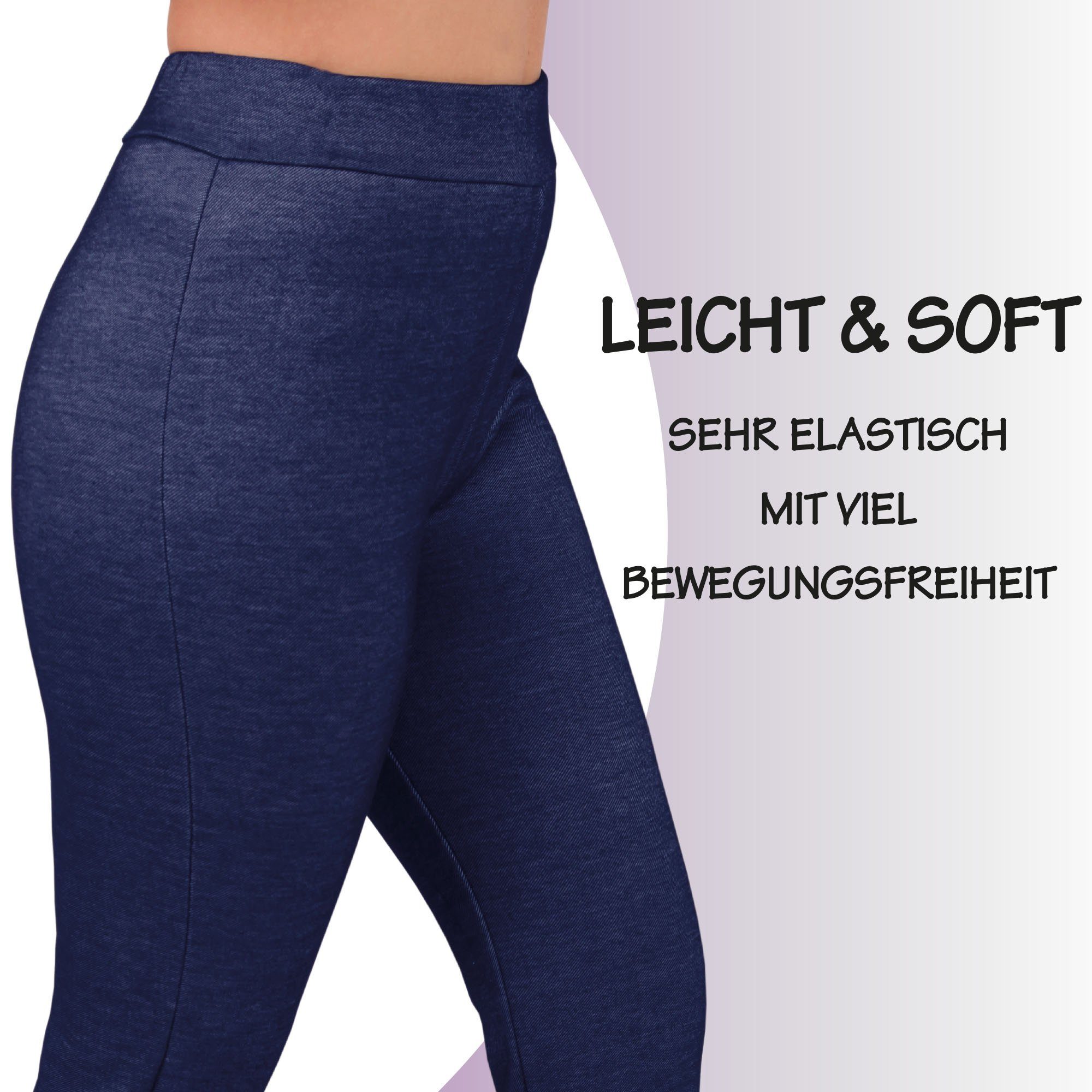 hemmy Fashion Thermoleggings High Waist Thermohose Damen Thermo Leggins, gefütterte Hose Innenfleece - warme Winter Hose