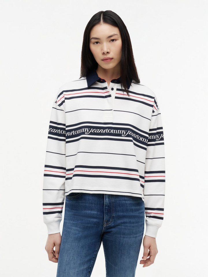 Tommy Jeans Sweatshirt TJW RLX SCRIPT RUGBY Baumwolle, relaxed fit, Polokragen