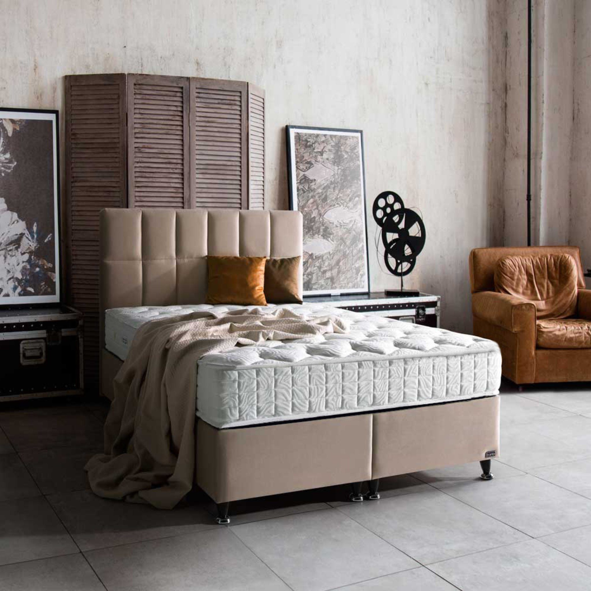 gowoll Boxspringbett Matratze Boxspringbett 180x200 - 90x200 (Doppelbett, Polsterbett mit Kopfteil ink. Matratze)