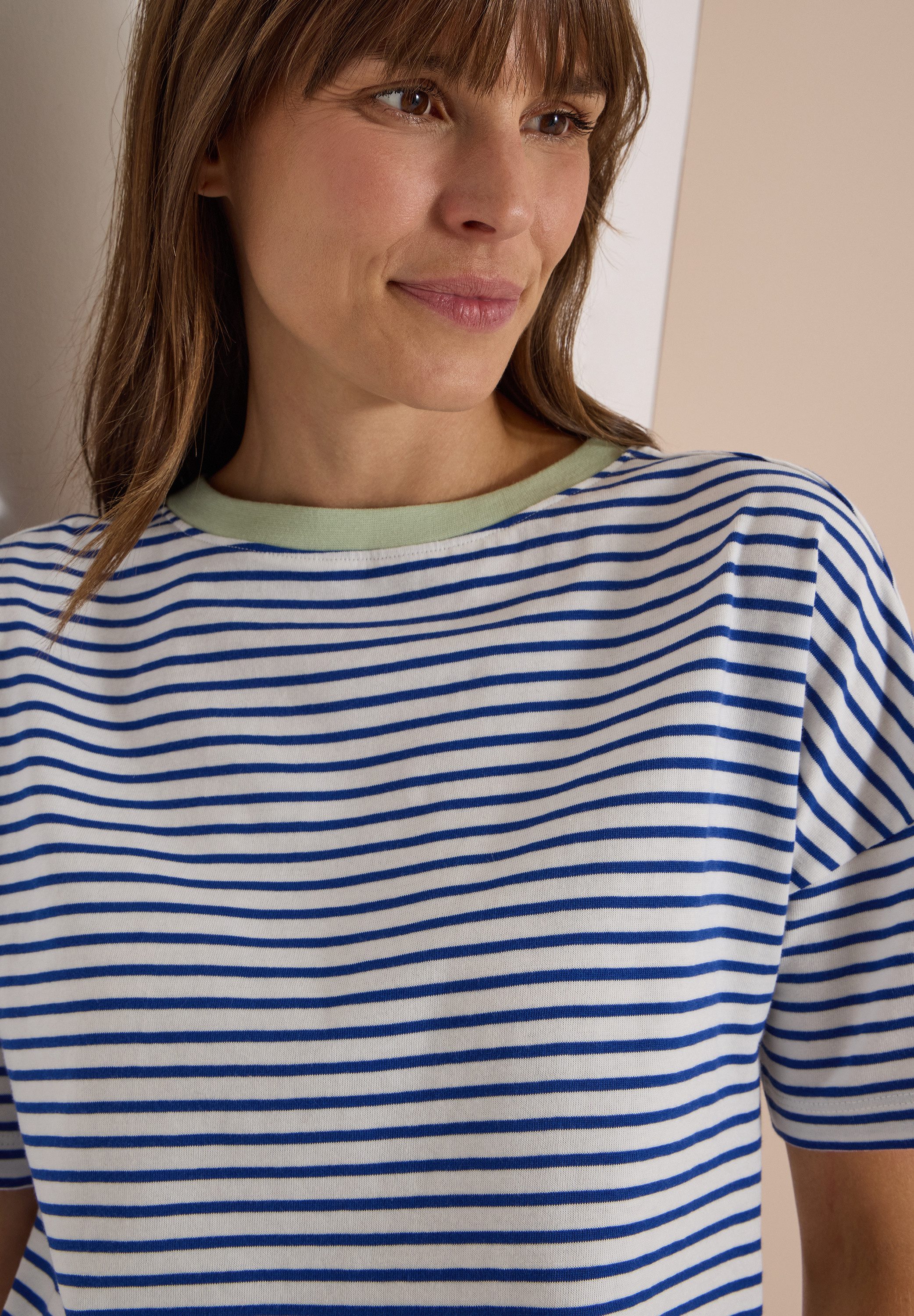 CECIL T-Shirt Jerseyshirt mit Streifen, Baumwolle