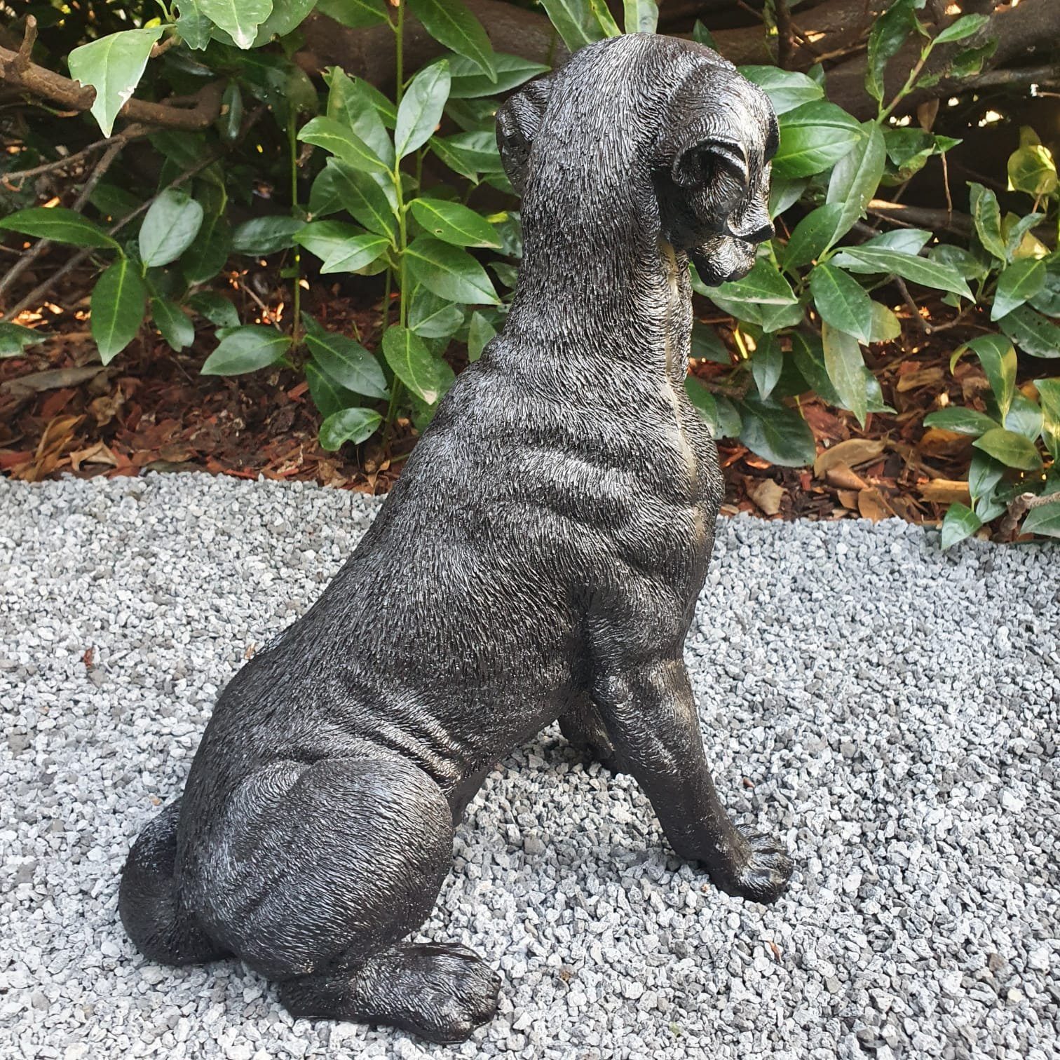 schwarz Figur in 36 cm Gartenfigur Dogge Sitzende Aspinaworld