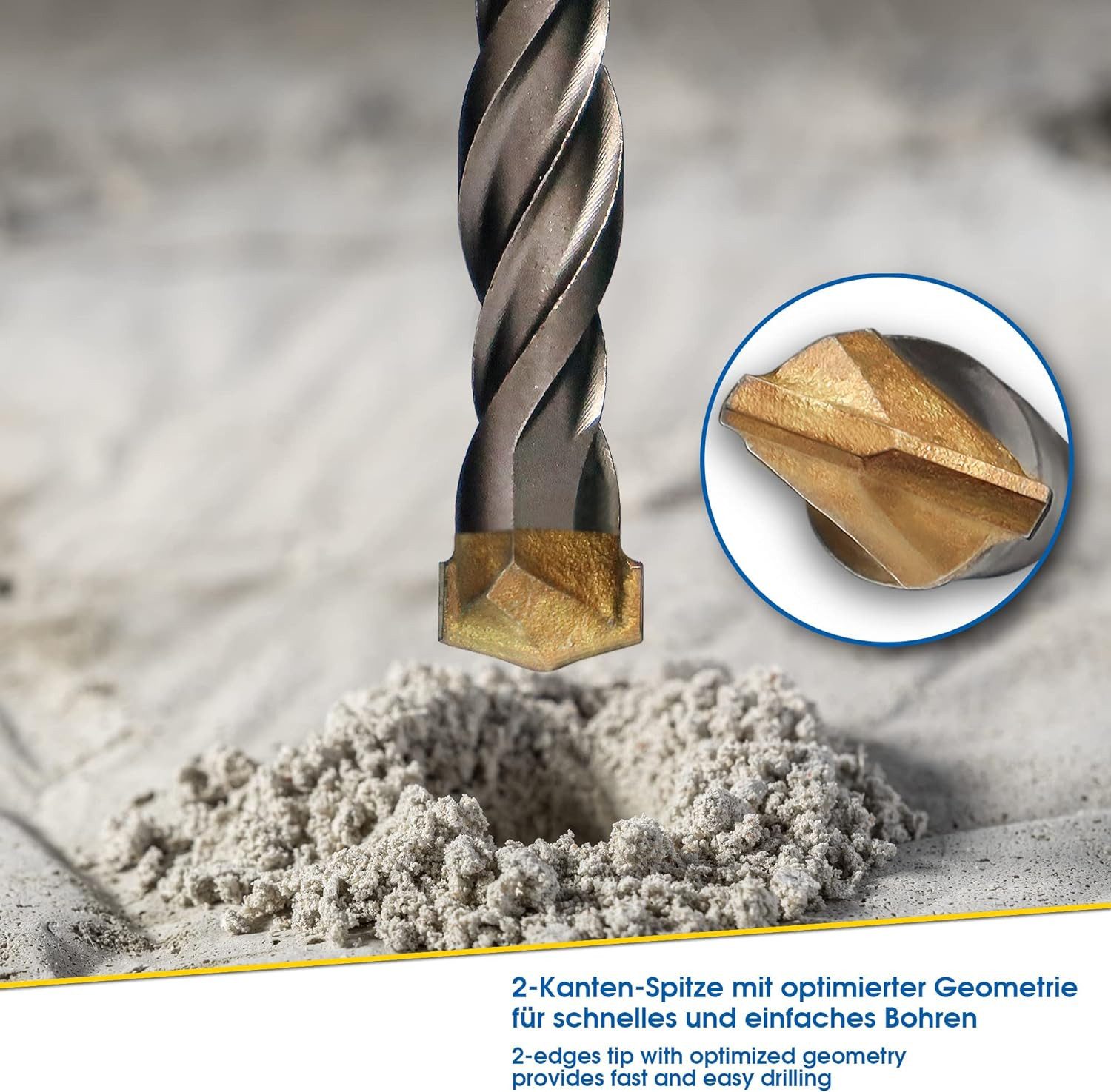 S&R Hammerbohrer Schlagbohrer SDS-Plus in Industriequalität, effiziente Doppelspirale, (Set, 7-tlg: 4-5-6-8-10-12 mm x 160 mm), für präzises Bohren in Beton, St – Bild 4 von 5