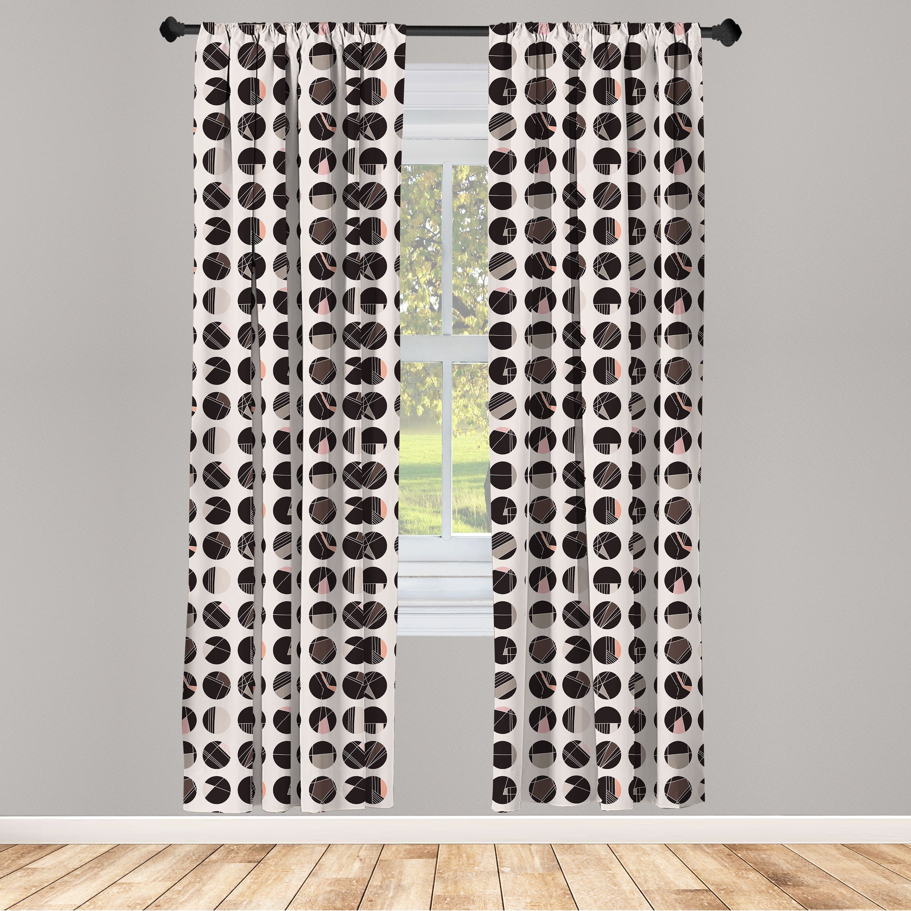 Gardine Vorhang für Wohnzimmer Schlafzimmer Dekor, Abakuhaus, Microfaser, Modern Abstrakt Theme Geometric