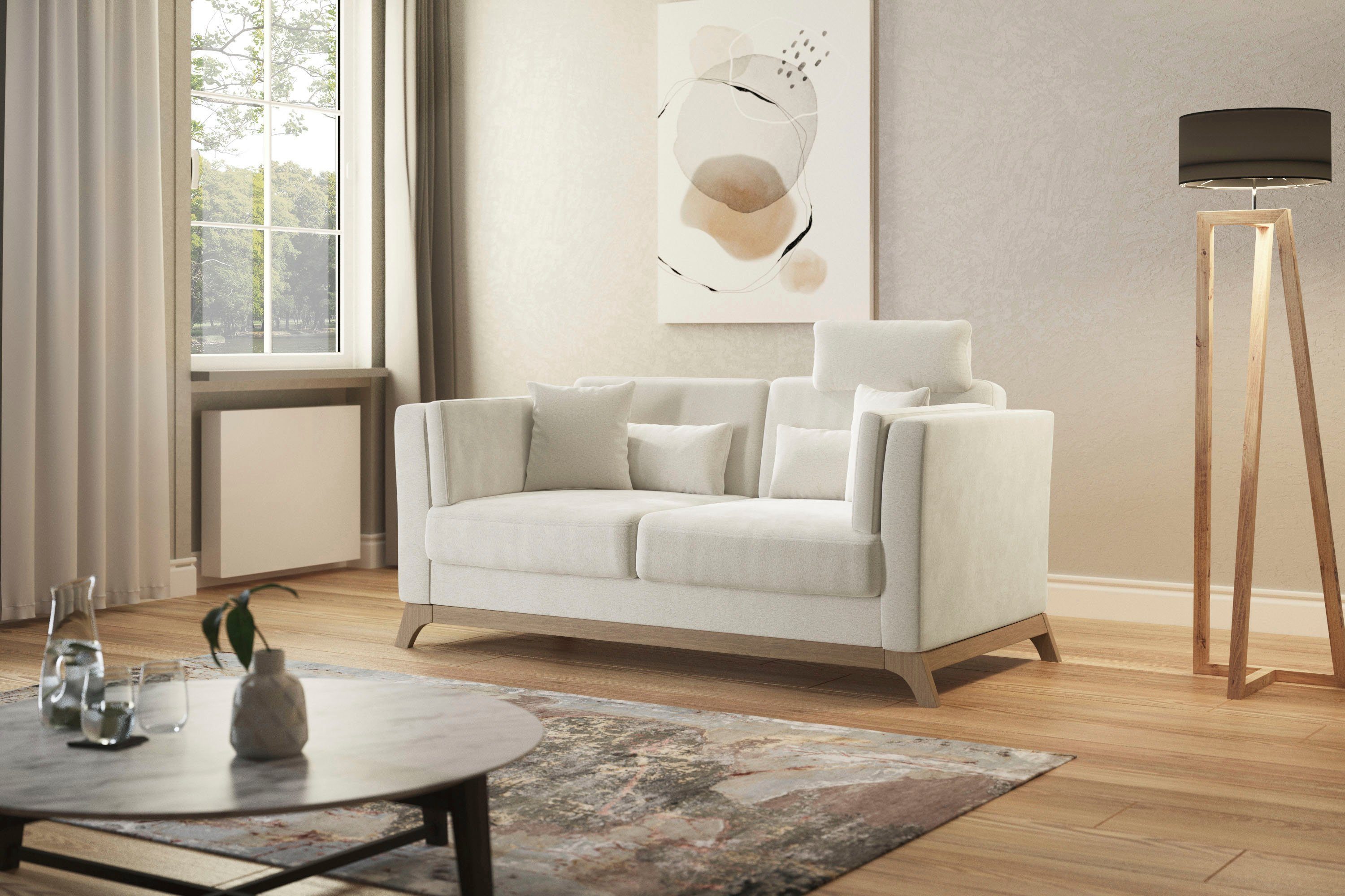 Home affaire 2,5-Sitzer Viva, wahlweise mit Holzrahmen aus Buche