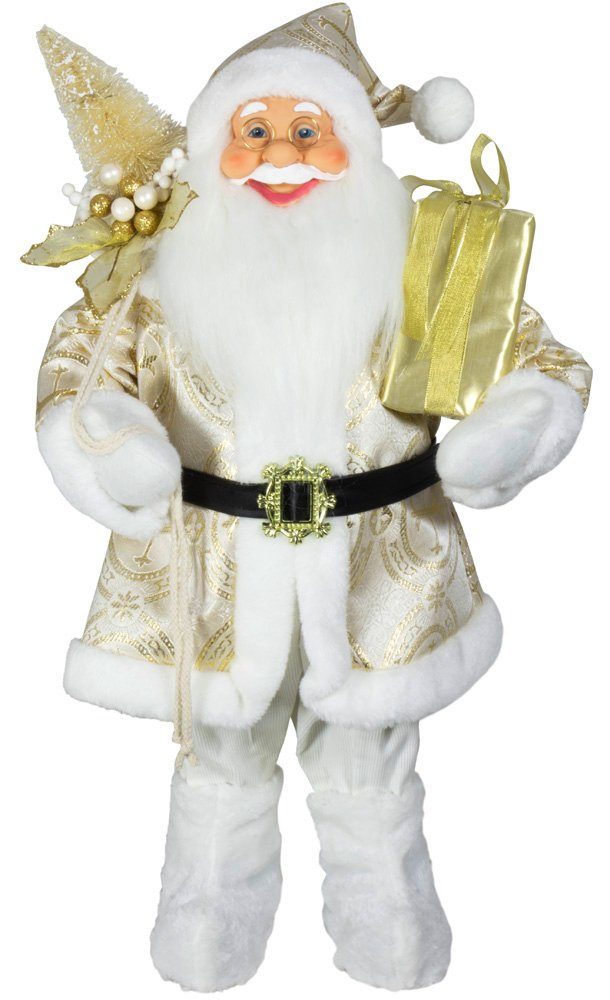 60cm Paradise Dekofigur Paul Gold-Weiß Christmas Weihnachtsdeko Nikolaus, Weihnachtsmann